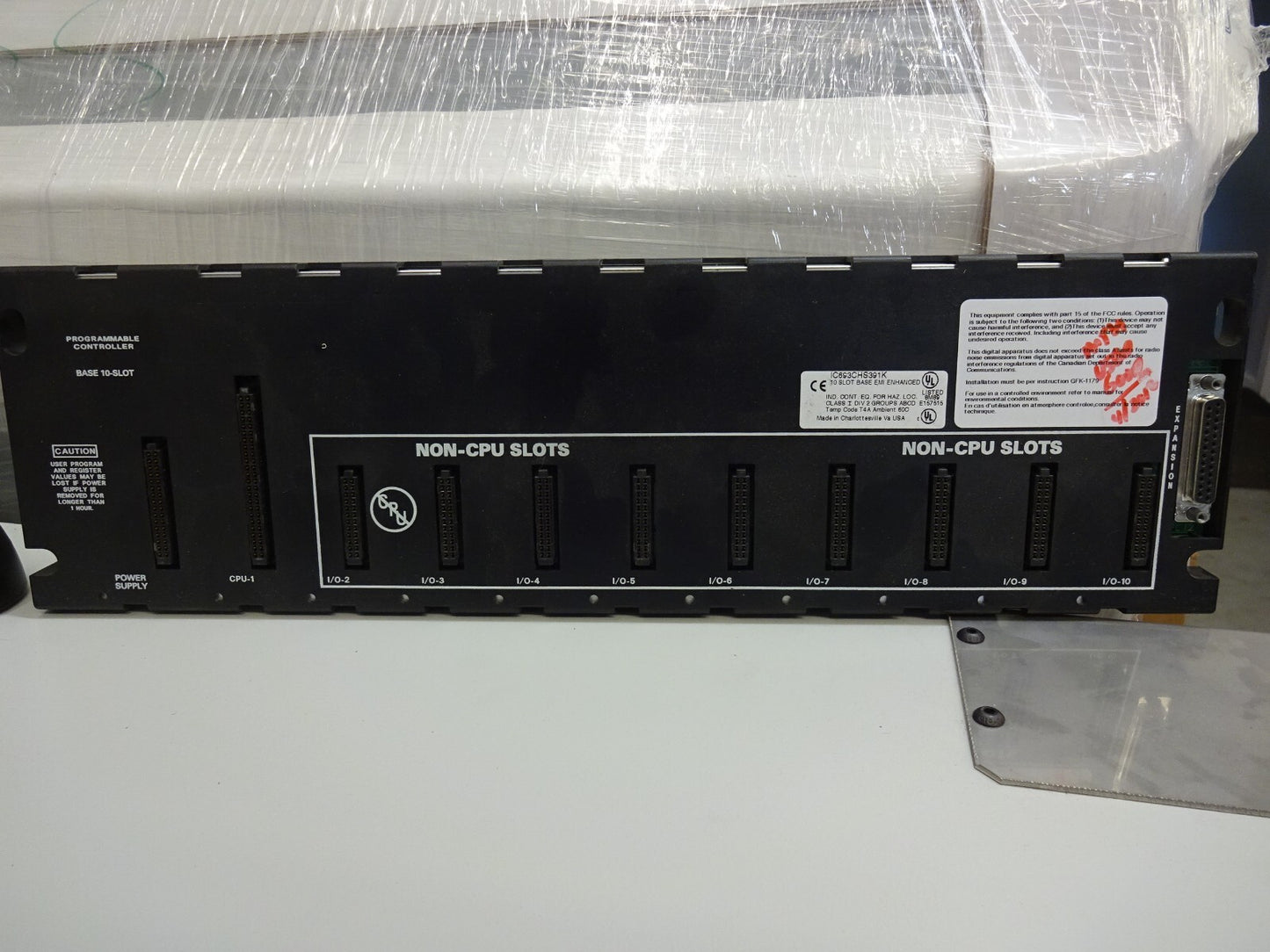 GE FANUC IC693CHS391 / IC693CHS391K 10 SLOT EXPANSION BASE EMI ENHANCED