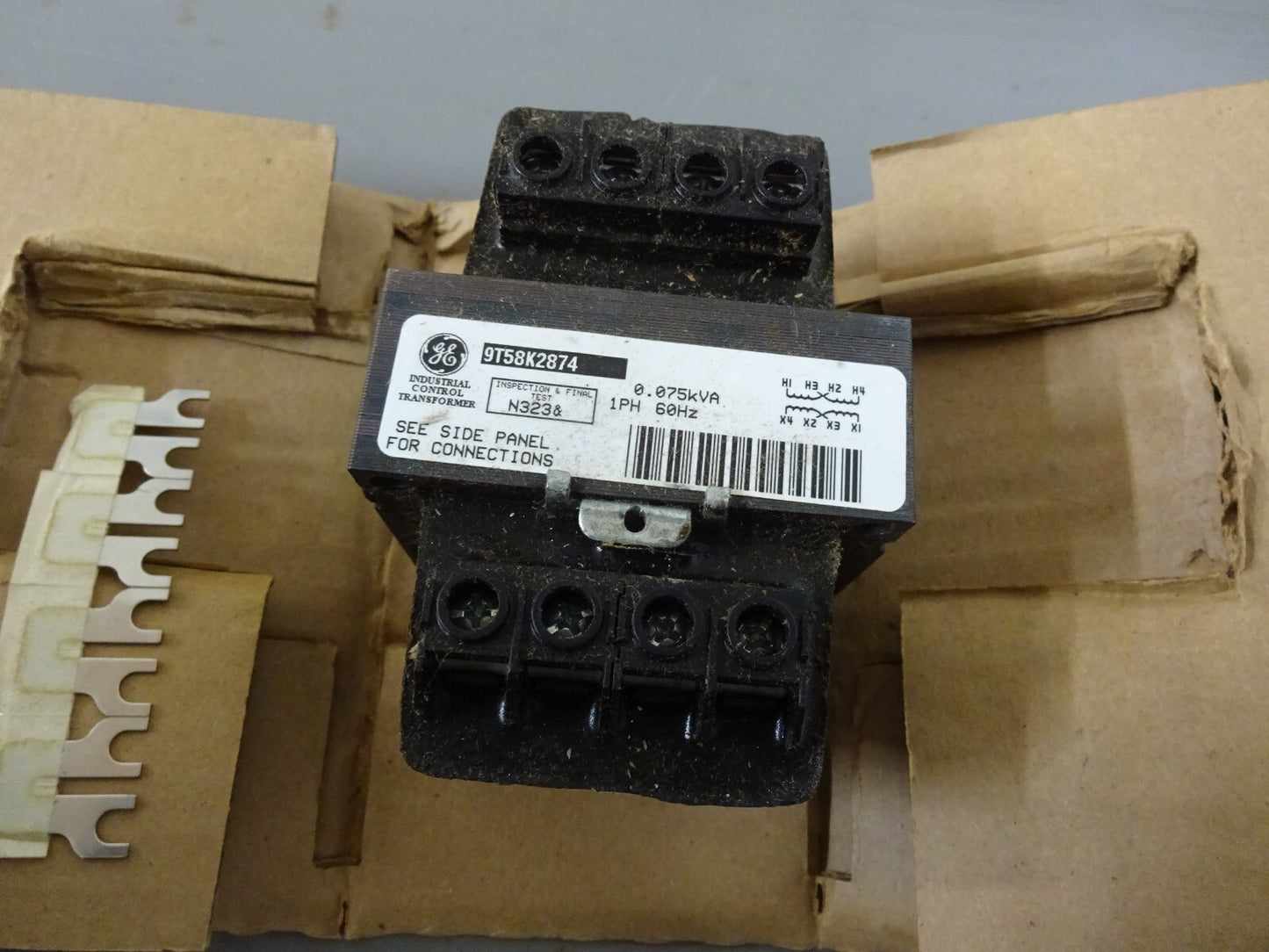 GE 9T58K2874 / CONTROL TRANSFORMER / SINGLE PHASE 60HZ 0.075kVA TYPE IP