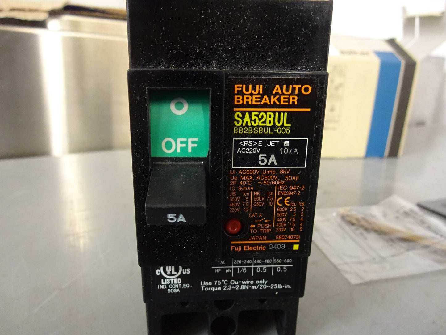 FUJI ELECTRIC SA52BUL / AUTO-BREAKER / BB2BSBUL-005 / 5A 2P AC600V / NEW