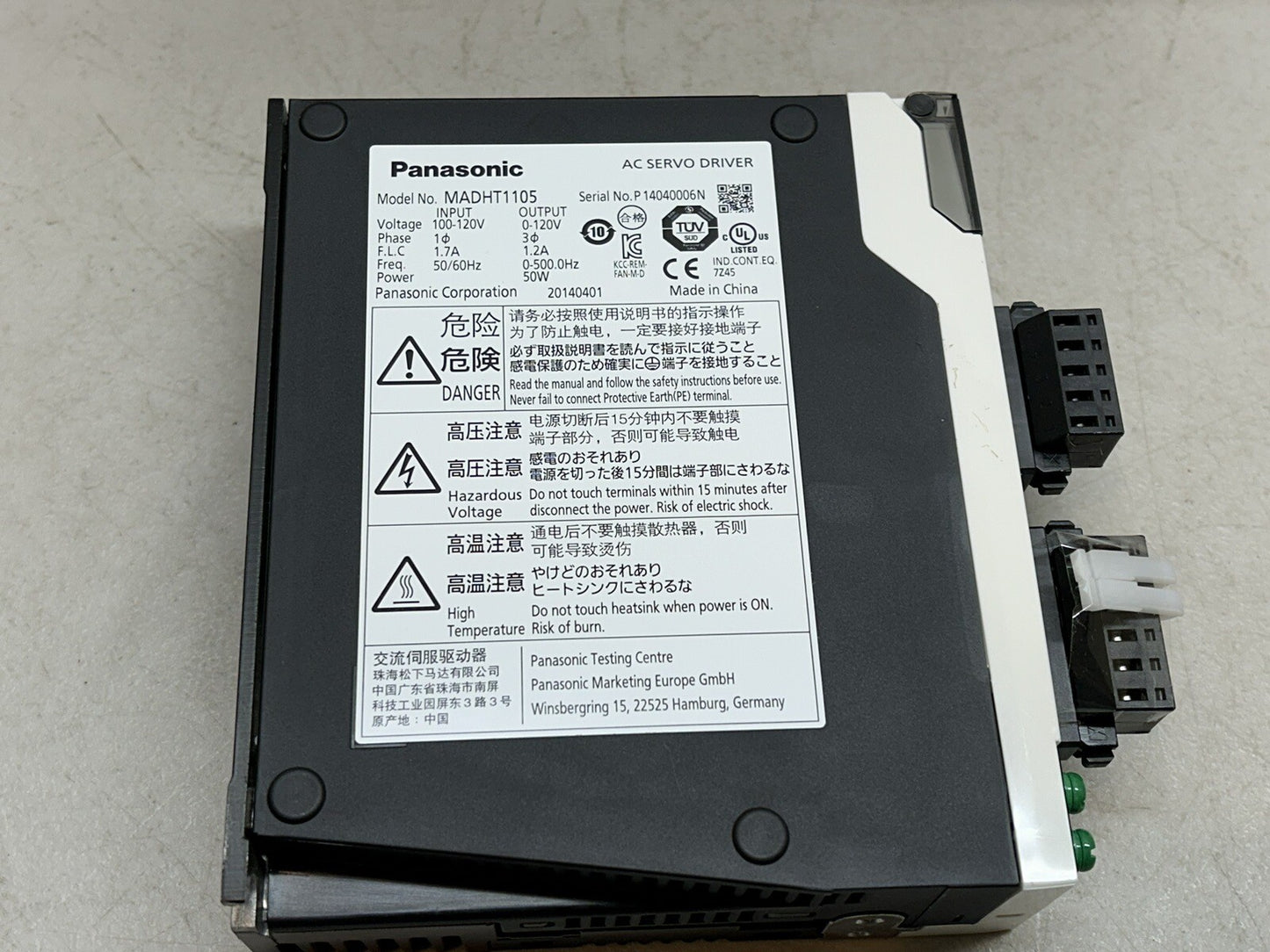 PANASONIC MADHT1105 / AC SERVO DRIVER 10A 120V LOAD / NEW WITH BOX
