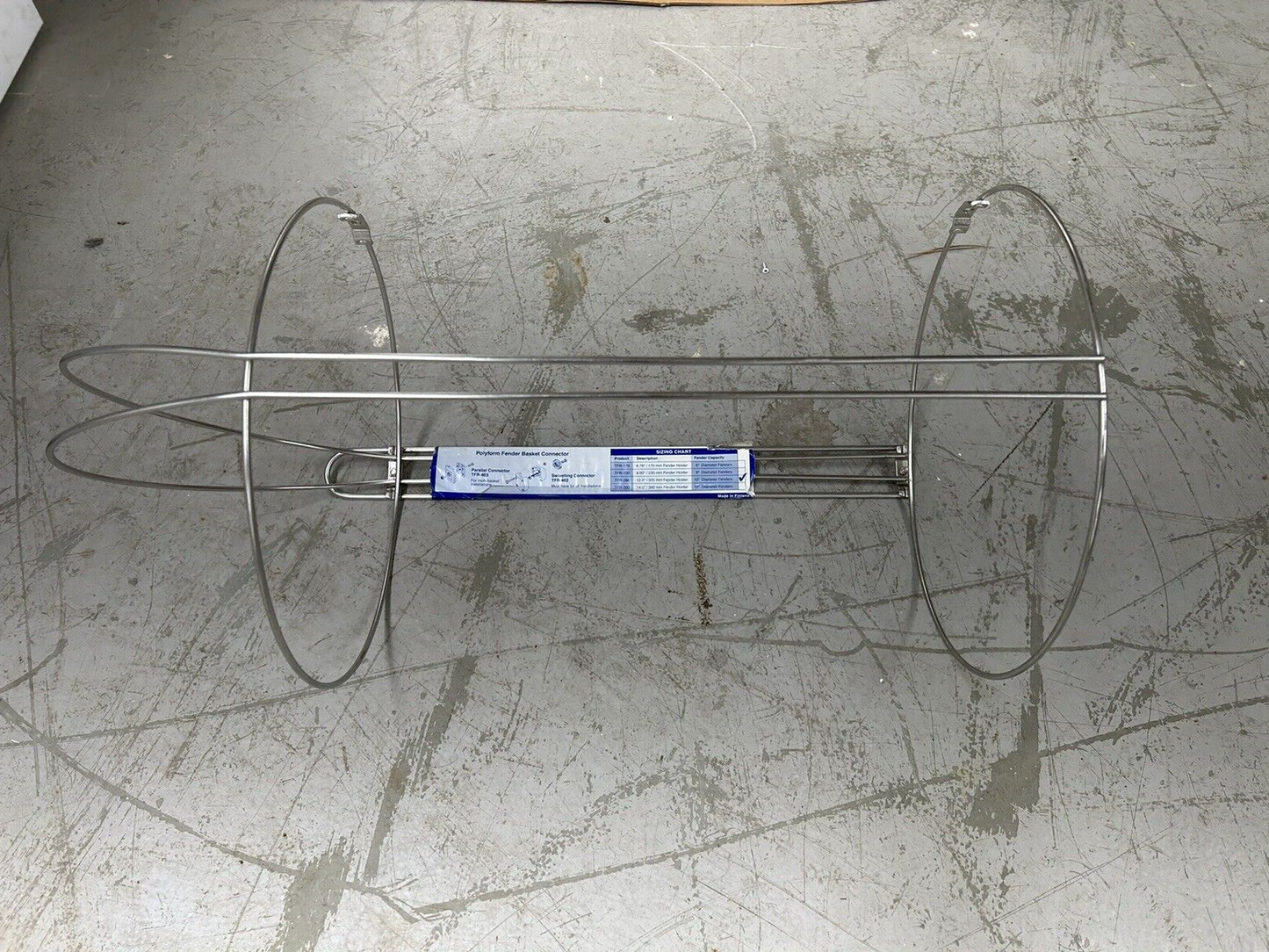 POLYFORM FENDER BASKET TFR-280 / MEASURES 23" X 12" DIAMETER NO CONNECTORS / NEW