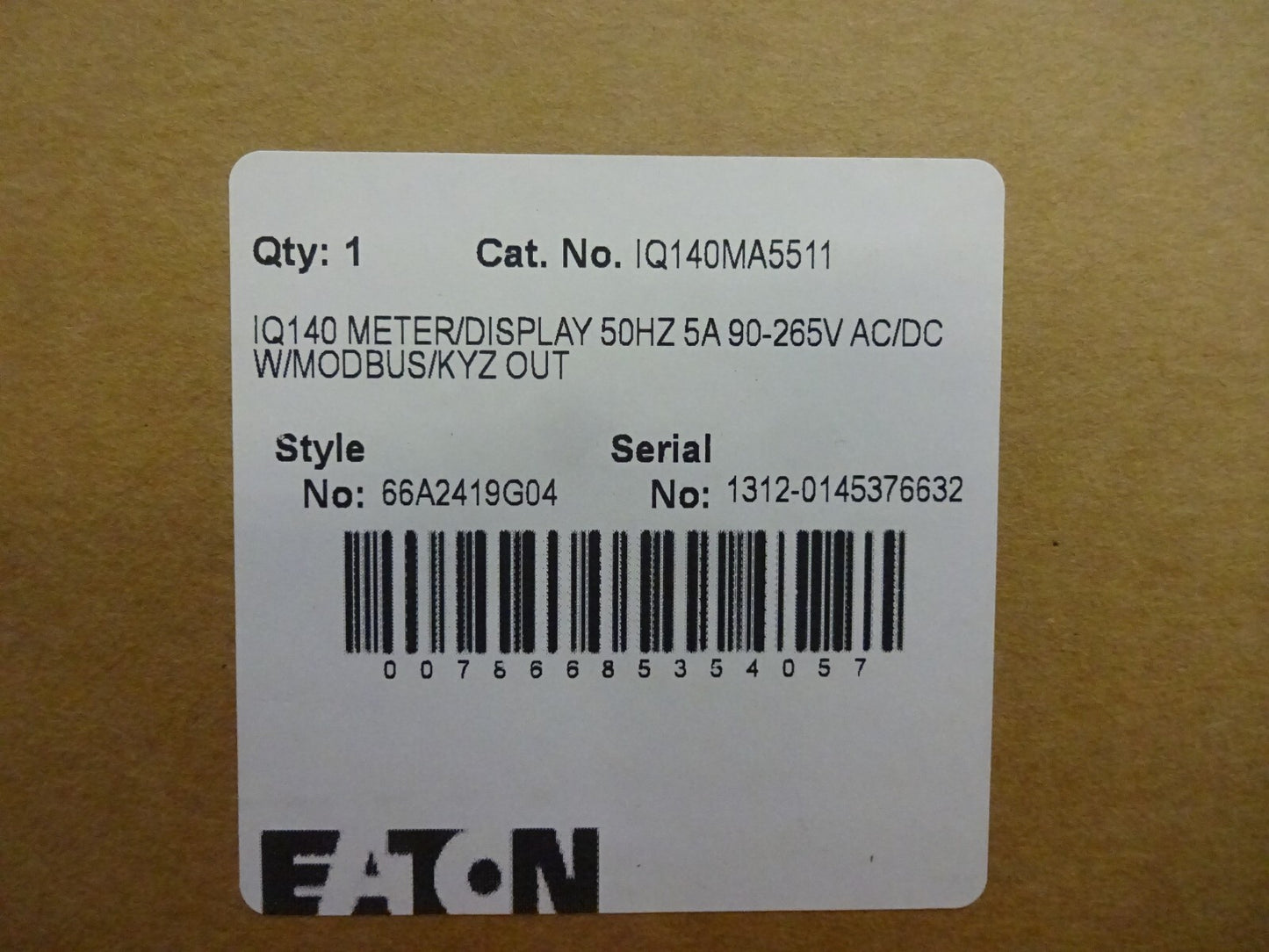 EATON IQ140MA5511 / IQ140 / METER DISPLAY 66A2419G04 / W/MODBUS/KYZ OUT / NEW