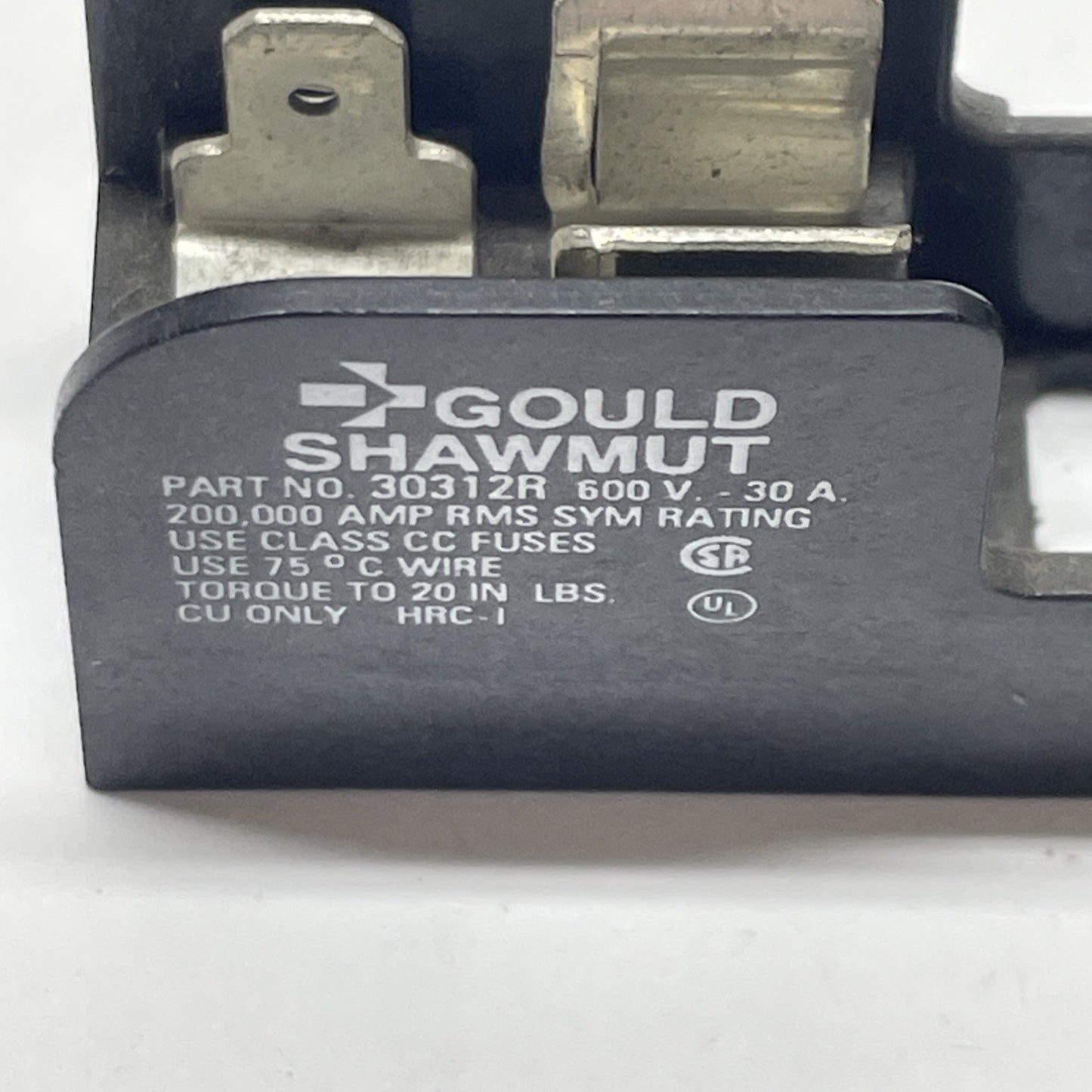 Gould Shawmut 30312R 2-pole fuse holder 30A 600 V