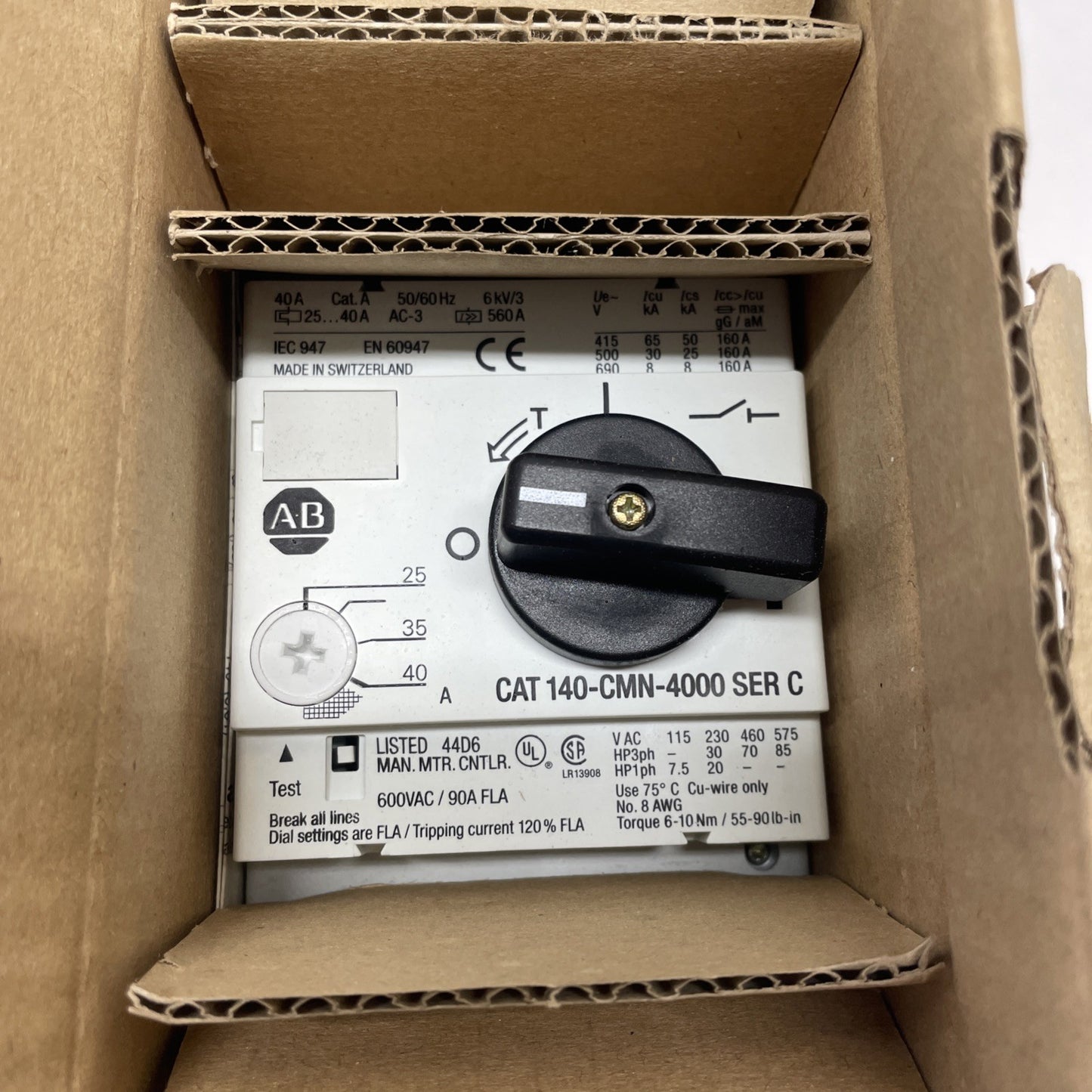 Allen-Bradley 140-CMN-4000 Motor Protection Circuit Breaker 25-40A 3P