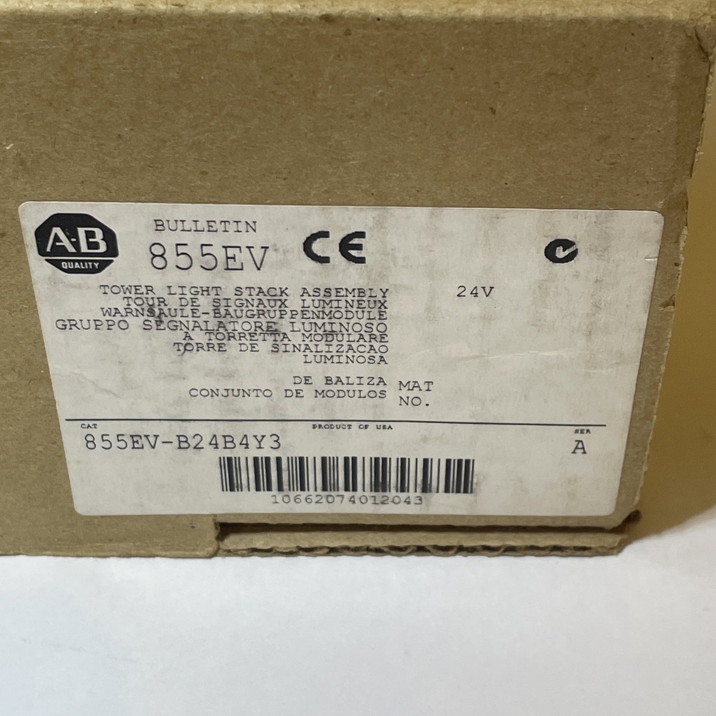 A/B BULLETIN 855EV Cat# 855EV B243Y5Y4Y6P1 Tower Light Stack New FREE SHIPPING.