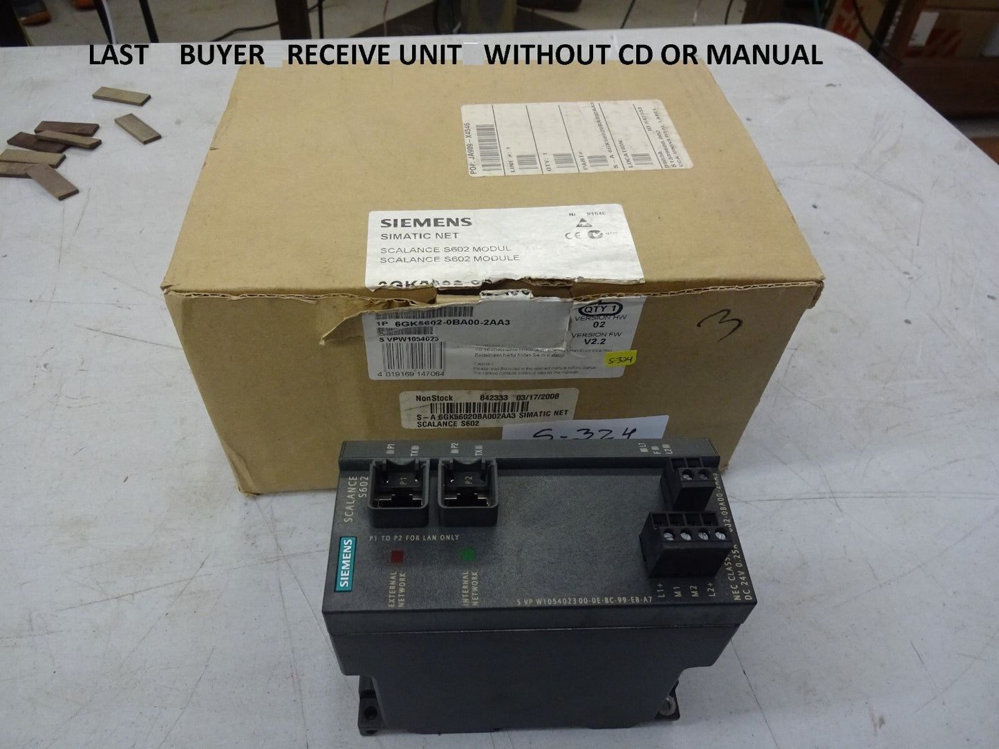 SIEMENS 6GK5602-0BA00-2AA3 / SIMATIC NET SECURITY MODULE / SCALANCE S602 / NEW