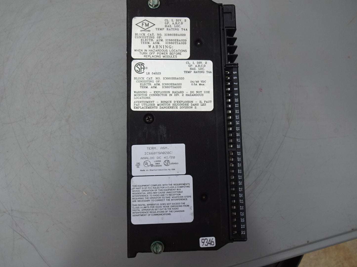 GE GENIUS IC660BBA020 / IC660TSA020 / IC660EBA020D / IC660TSA020C ANALOG MODULE