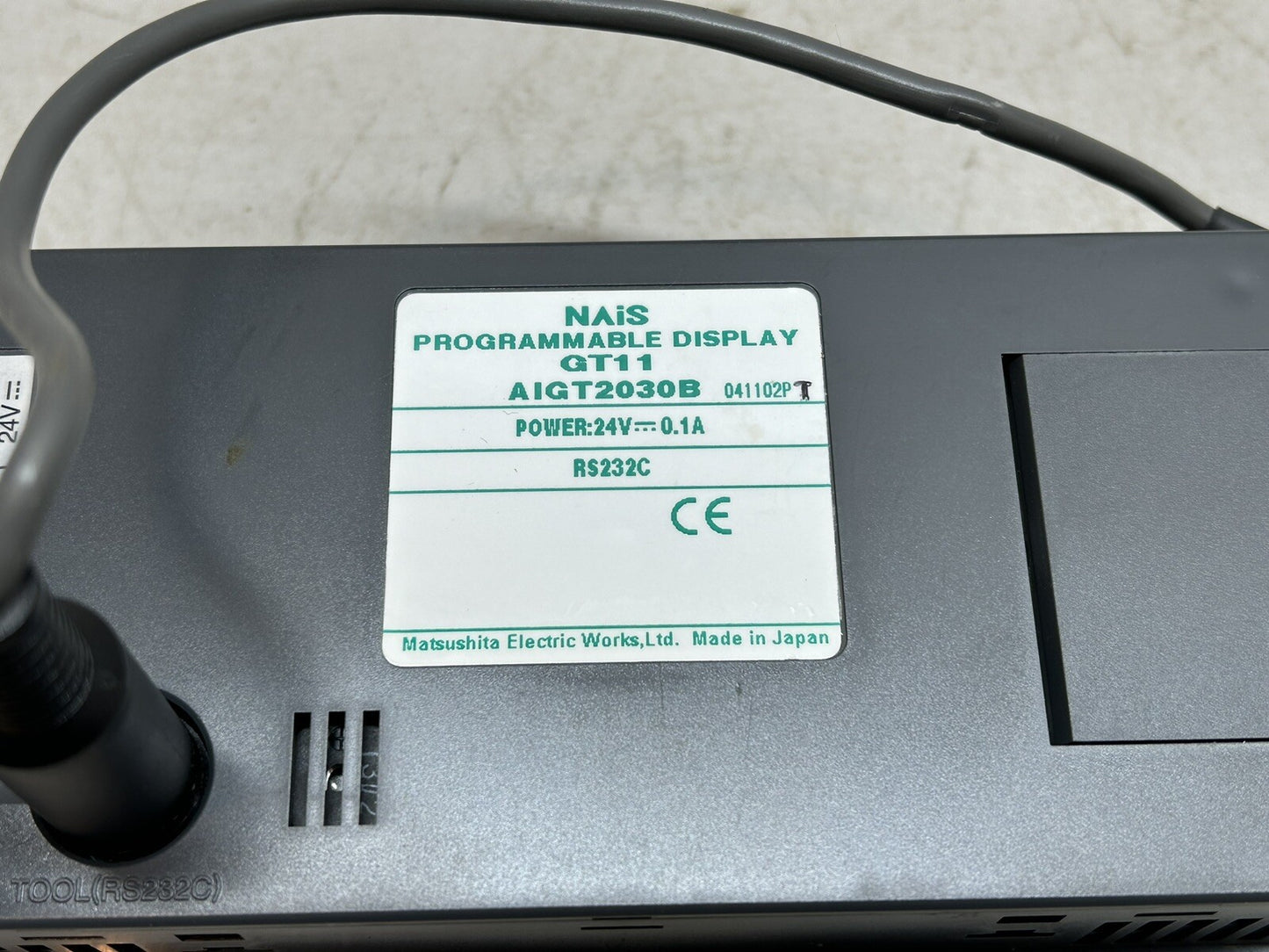 NAIS GT11 / AIGT2030B PROGRAMMABLE DISPLAY / USED AS SAMPLE UNIT