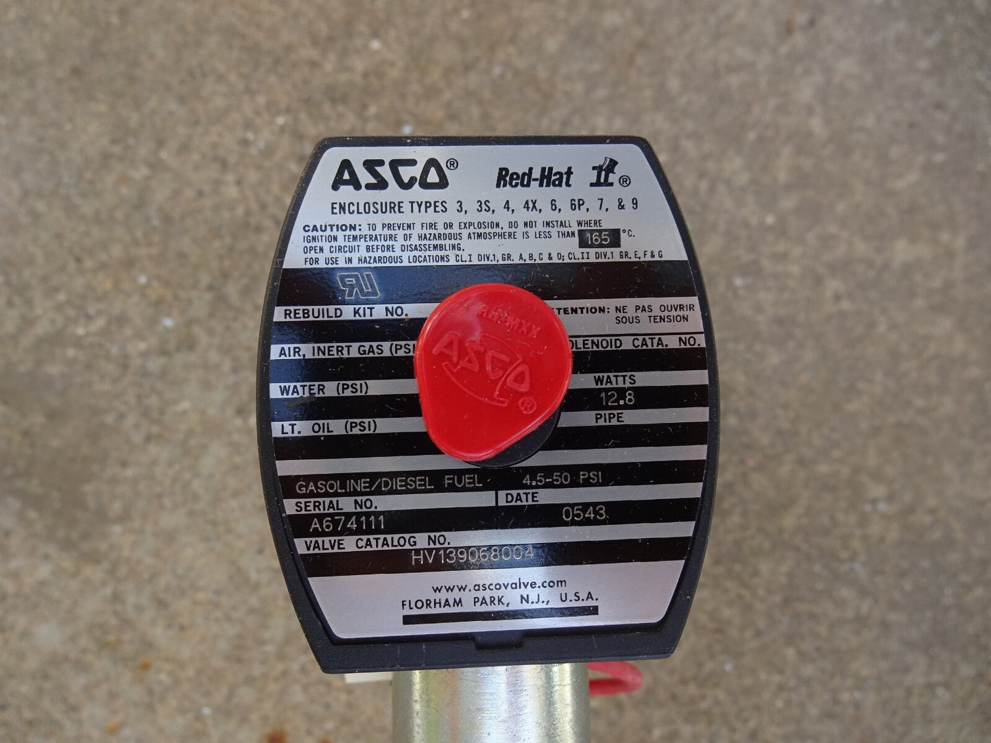 DRESSER WAYNE HV139068004 / W2893703-0001 / ASCO CONTROL VALVE / OVATION / NEW