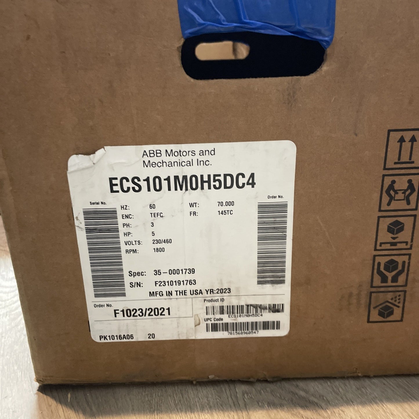 Baldor-Reliance ECS101M0H5DC4 5HP 3-Phase Variable Speed AC Motor