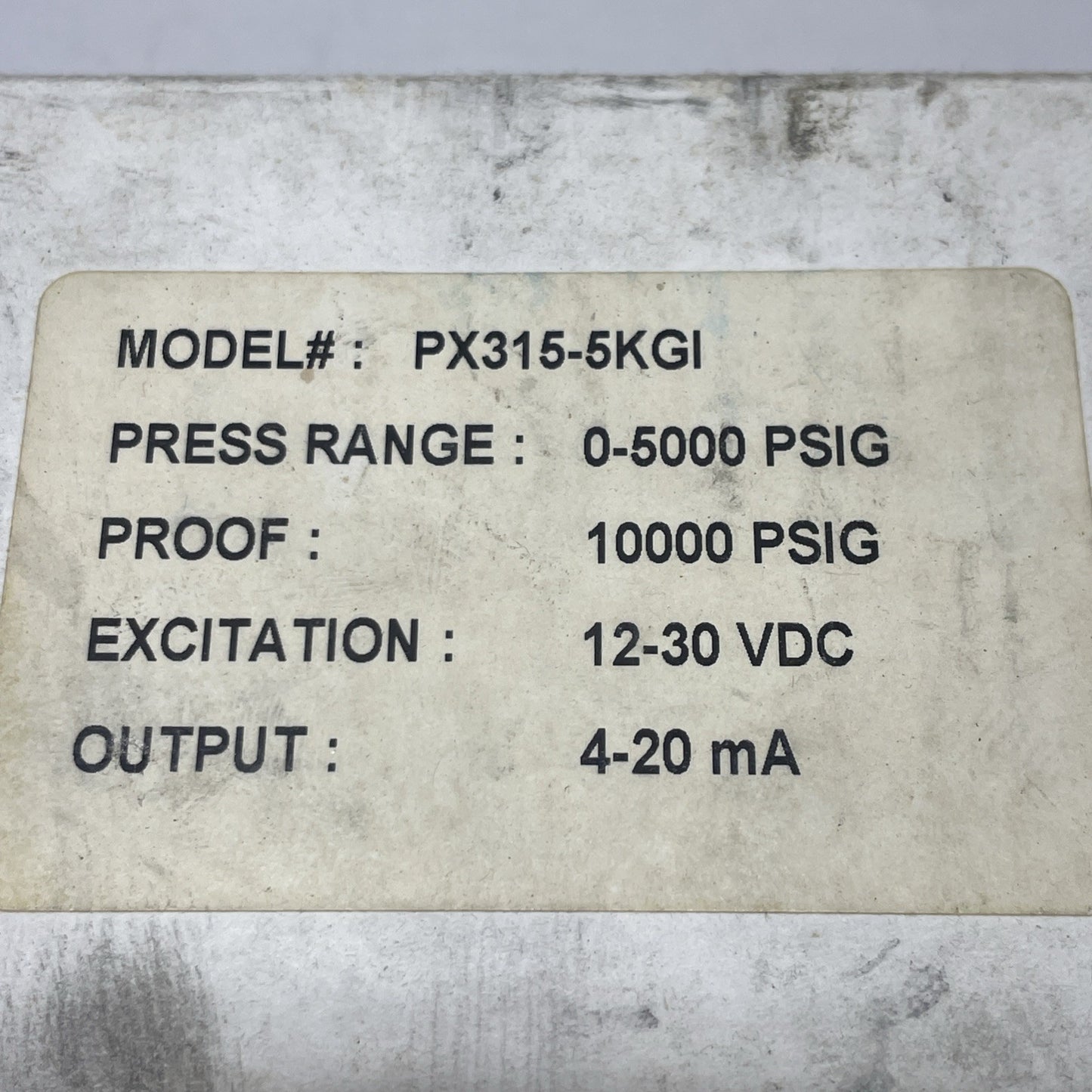 Omega PX315-5KG1 Pressure Transducer 0-5000 PSI 4-20mA New Open Box PX3155KG1
