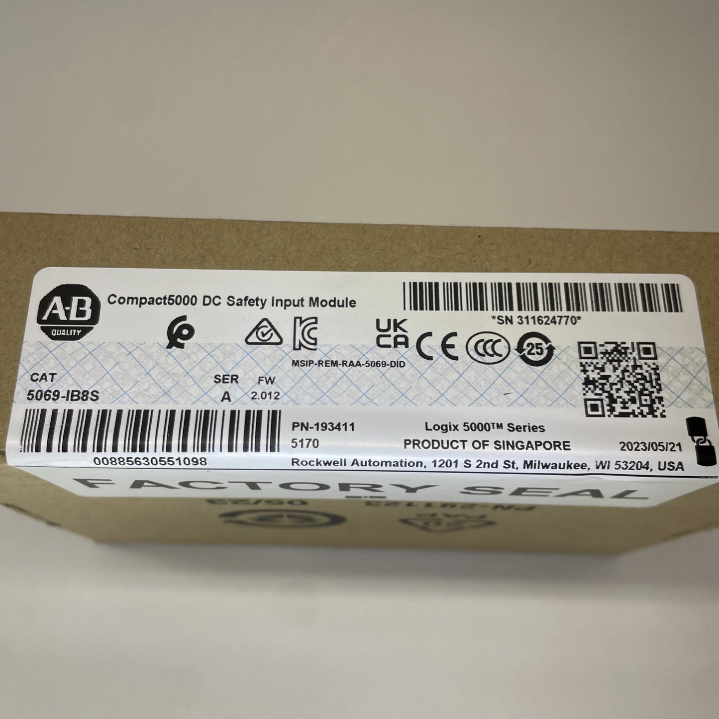 NEW - Allen-Bradley 5069-IB8S Compact5000 DC Safety Input Module