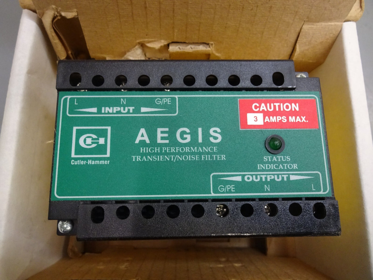 CUTLER HAMMER AGSHWCH120N03XS / POWERLINE FILTER HARD WIRE 3AMP 120VA / NEW