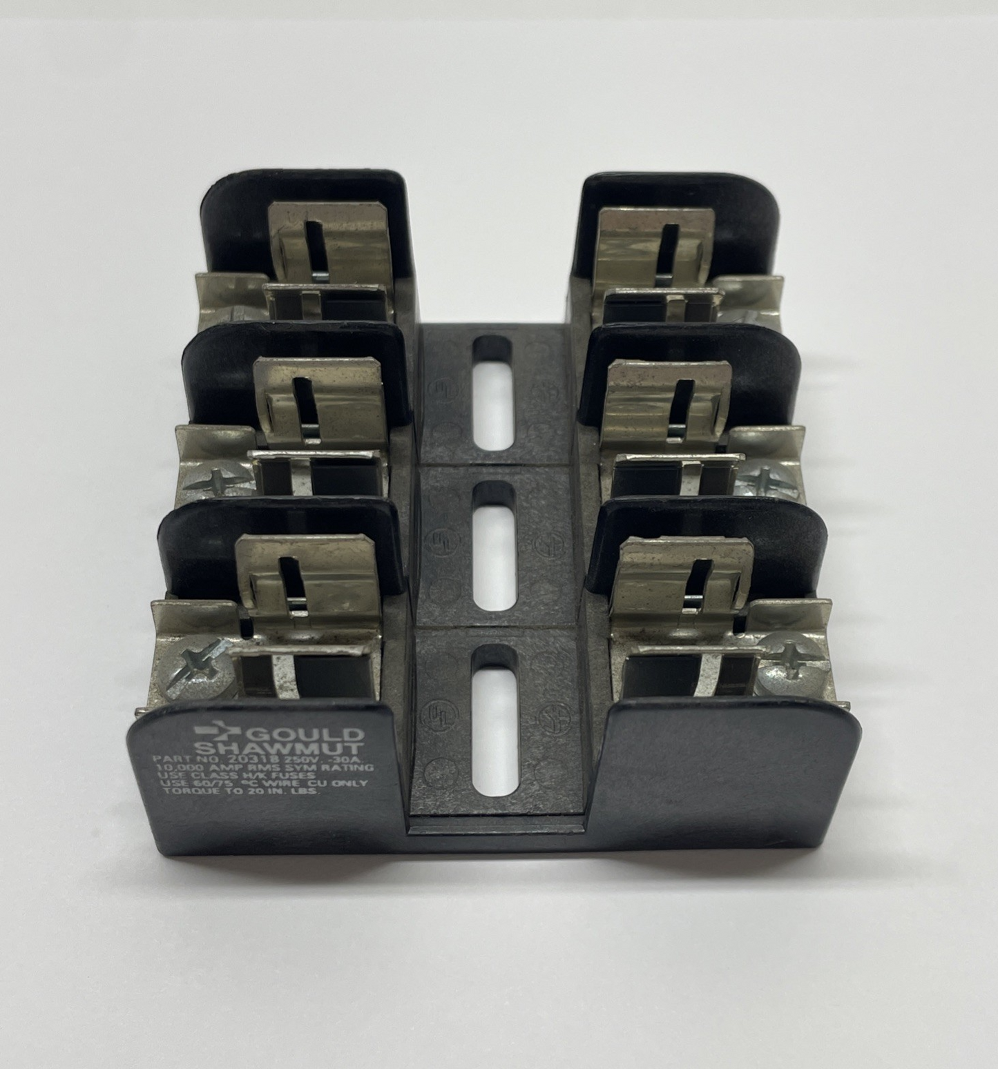 Gould Shawmut 20318 Fuse Block 30 Amp, 250 Volt 3 Pole