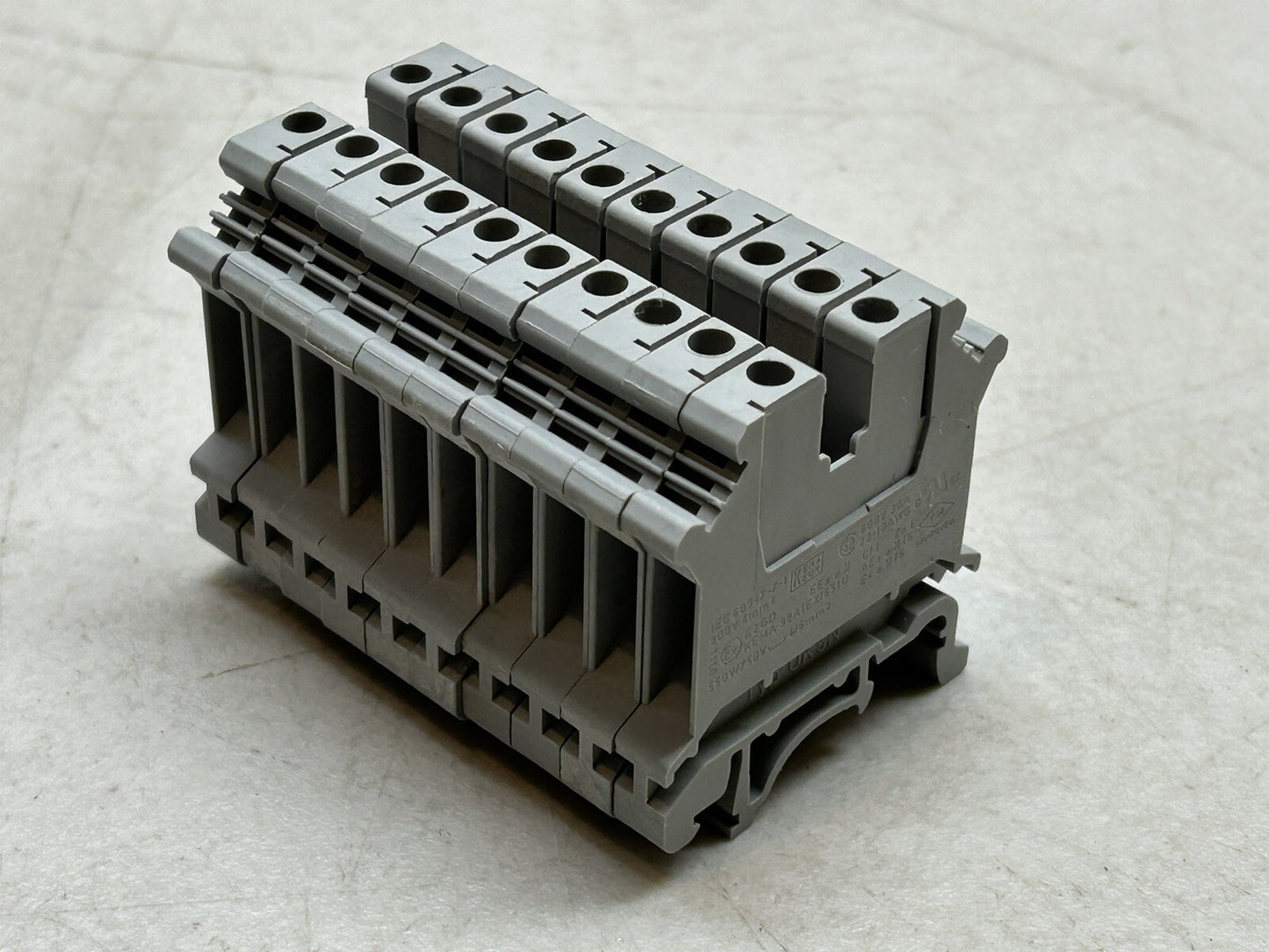 LOT OF 10 PHOENIX CONTACT UK5N DIN MOUNT SINGLE LEVELTERMINAL BLOCKS - GRAY/GREY
