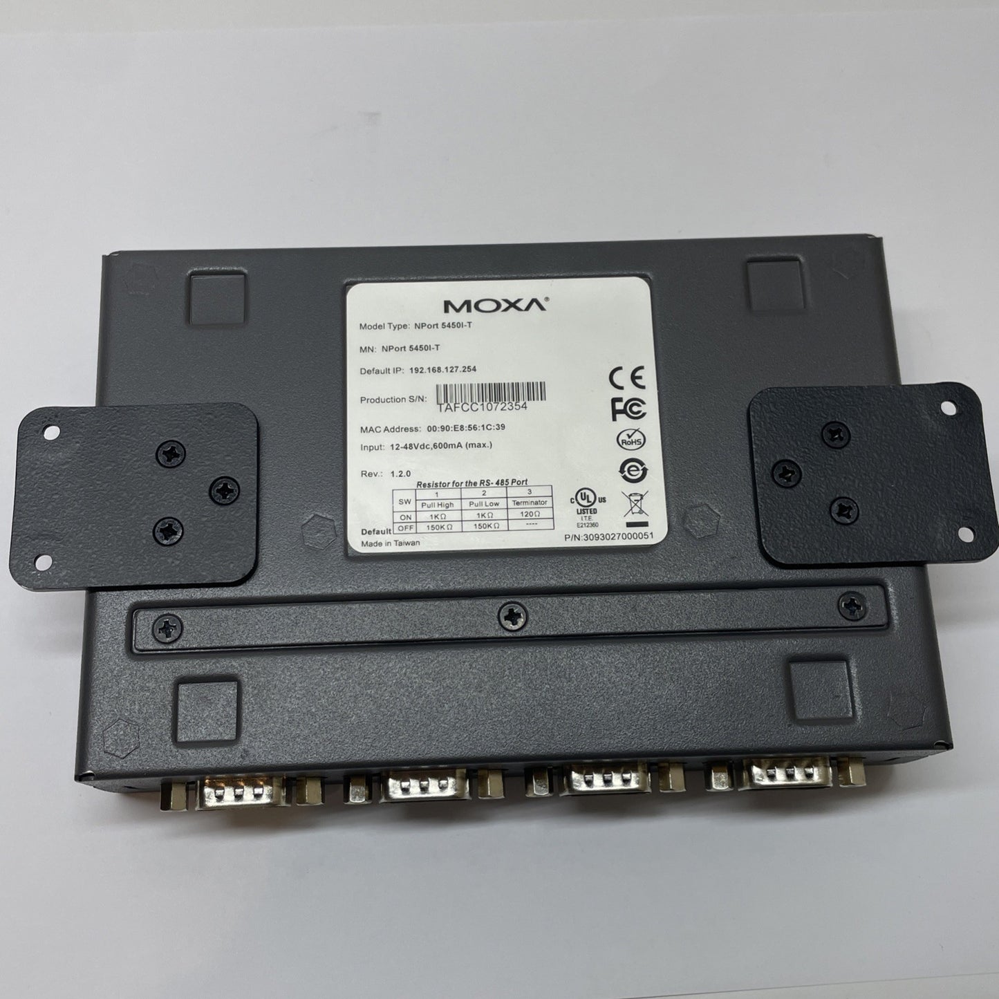 Moxa NPort 5450I-T 4-Port RS-232/422/485 Device Server