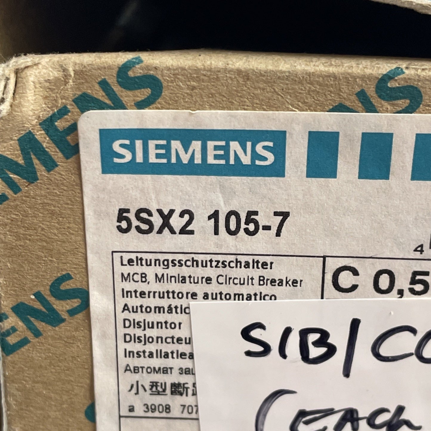 SIEMENS 5SX2 105‑7 / 5SX2-105‑7 Miniature Circuit Breaker 0.5 A