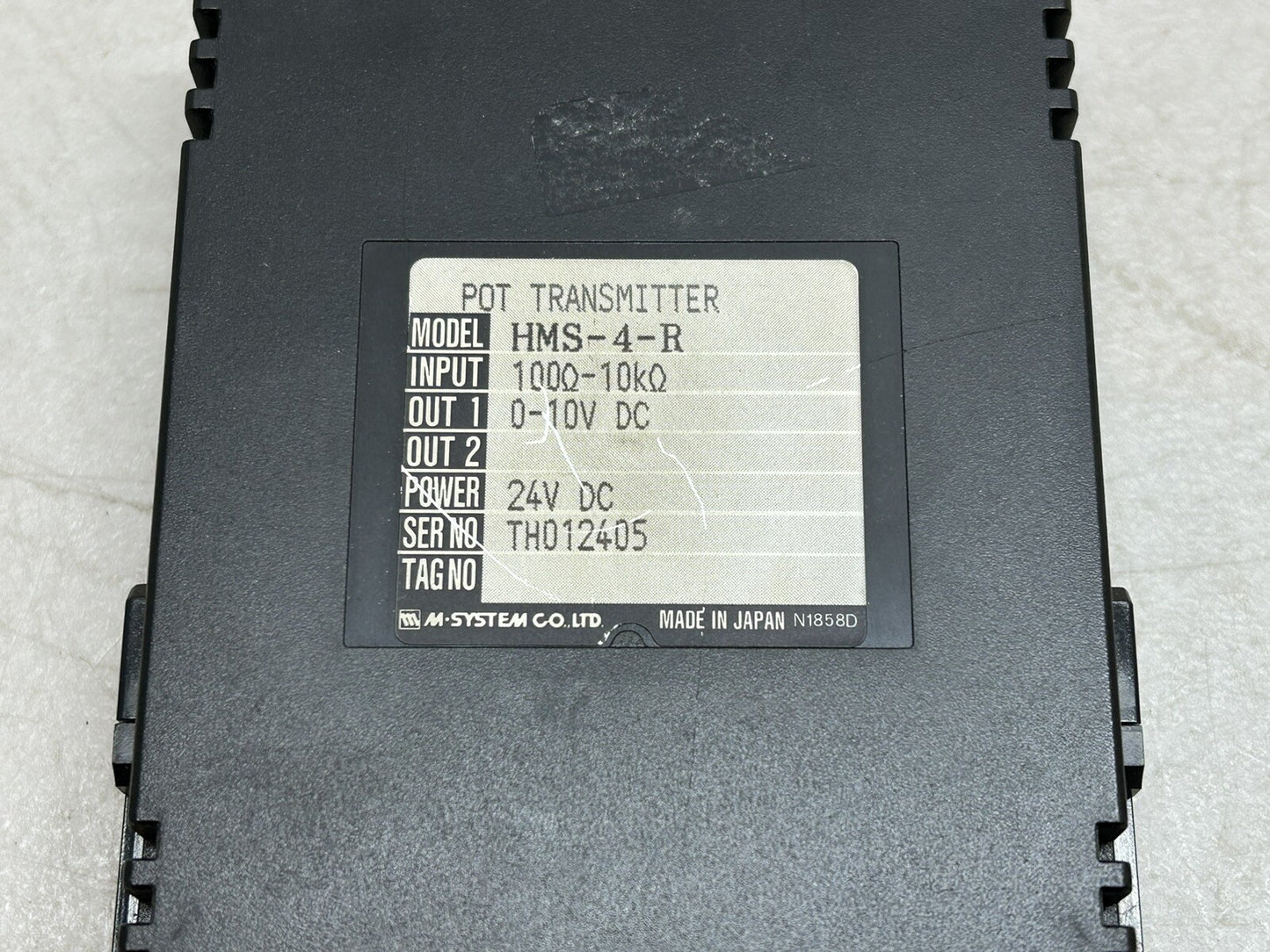 M-SYSTEM HMS-4-R / POT TRANSMITTER / 0-10VDC / 24VDC