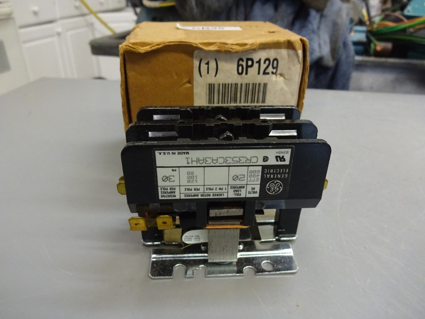 GE CR353CA3AH1 COMPACT CONTACTOR 20A 1 POLE PLUS SHUNTED POLE COIL 24V 50-60HZ