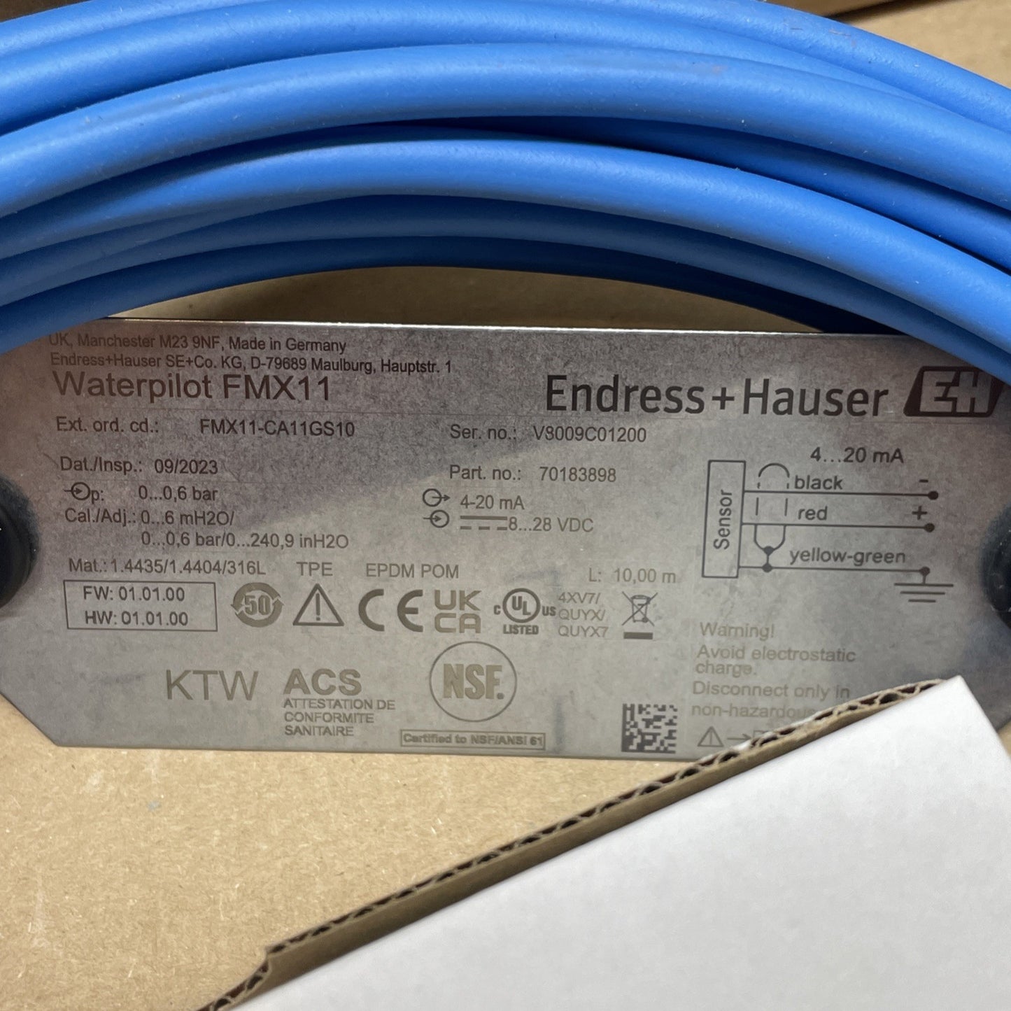ENDRESS & HAUSER FMX11-CA11GS10 / FMX11CA11GS10 (NEW - OPEN BOX)