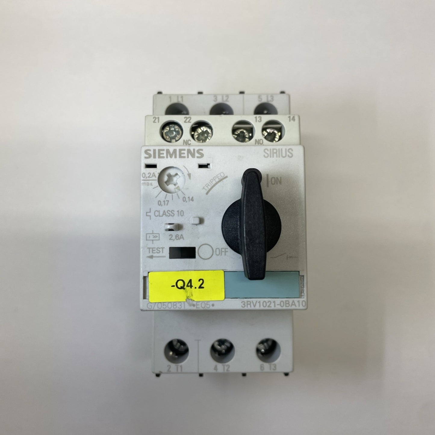 Siemens 3RV1021-0BA10 Manual Motor Starter Protector Circuit Breaker 0.2A