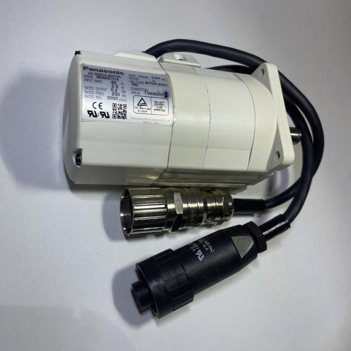 Panasonic AC Servo Motor MSMA021C1A 80V 2.5A 0.2KW 200HZ 3000R/MIN