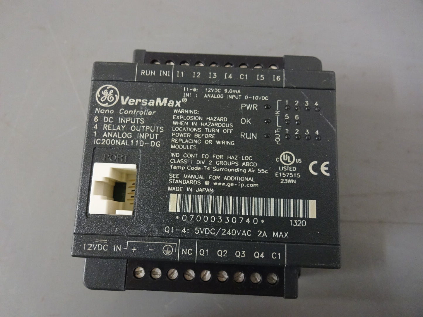 GE FANUC IC200NAL110-DG / VERSAMAX NANO CONTROLLER I/O MODULE