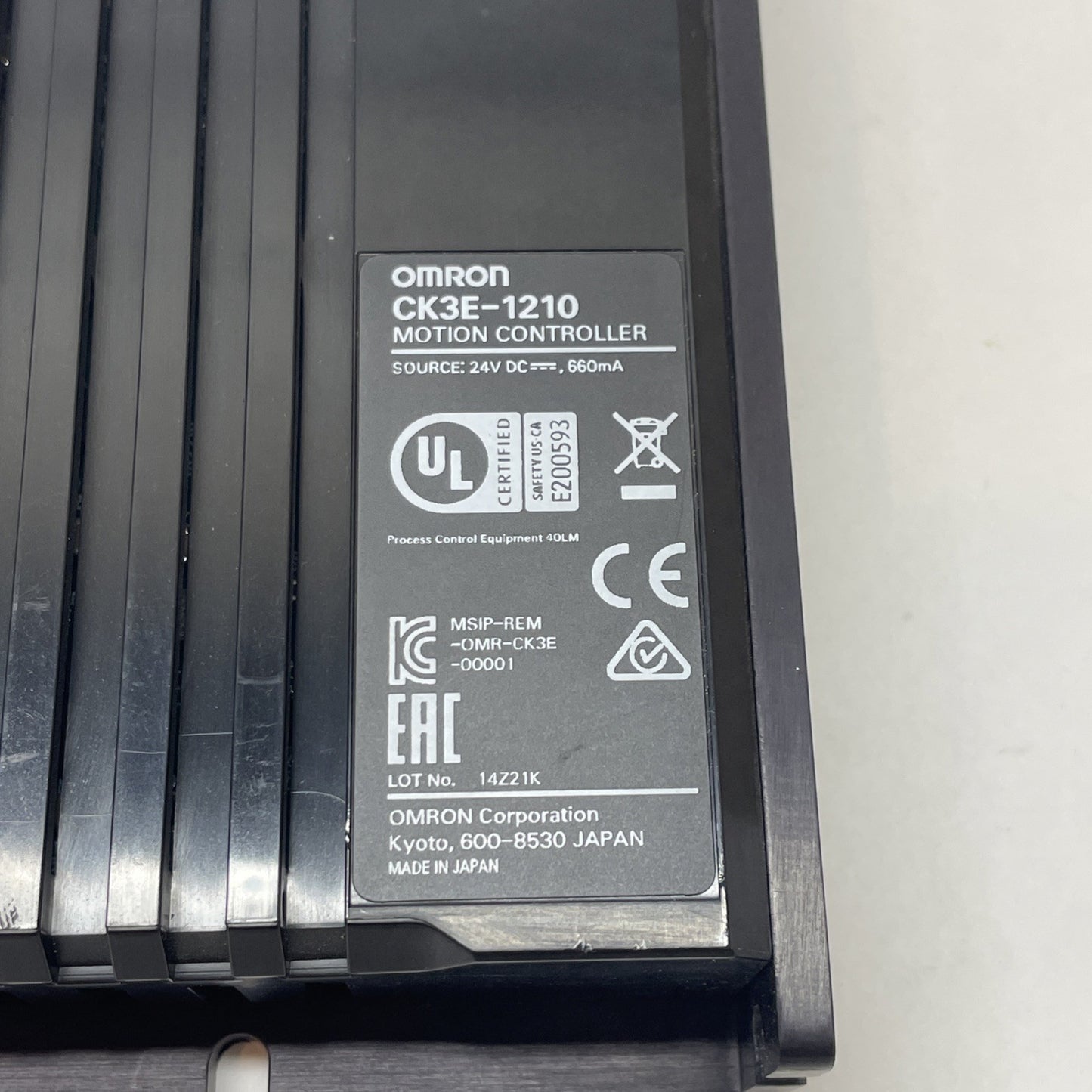 OMRON CK3E-1210 Programmable Motion Controller 24 VDC 8 Axes