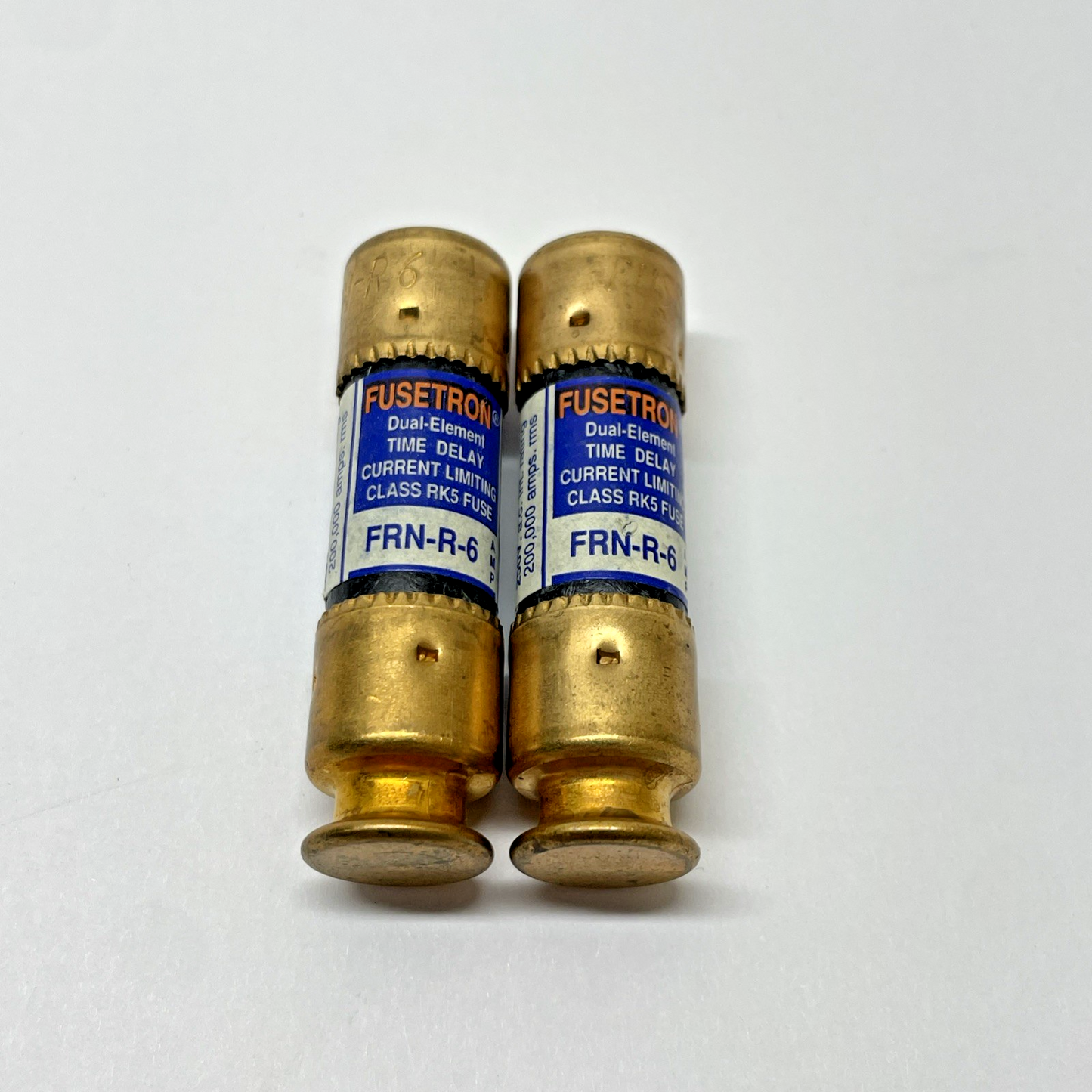 Fusetron FRN-R-6 Dual-Element Time-Delay Fuse (LOT OF 2)