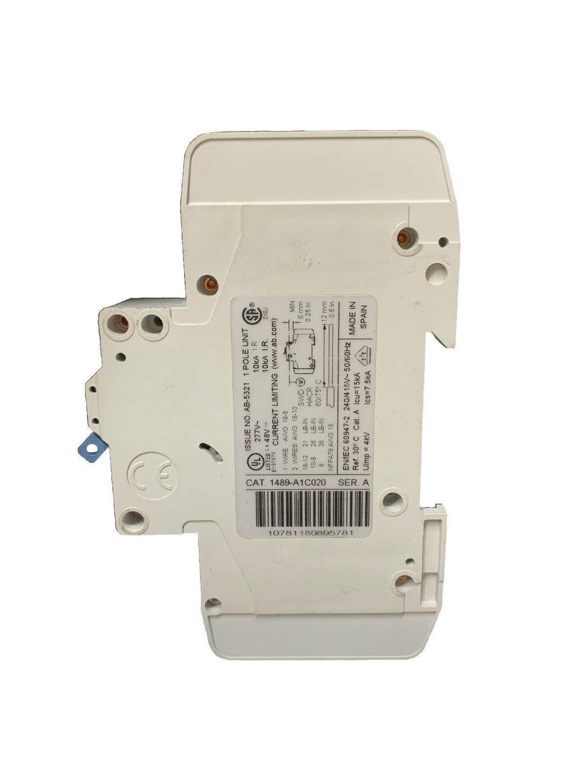 ALLEN BRADLEY 1489-A CIRCUIT BREAKER SER. A 2AMP