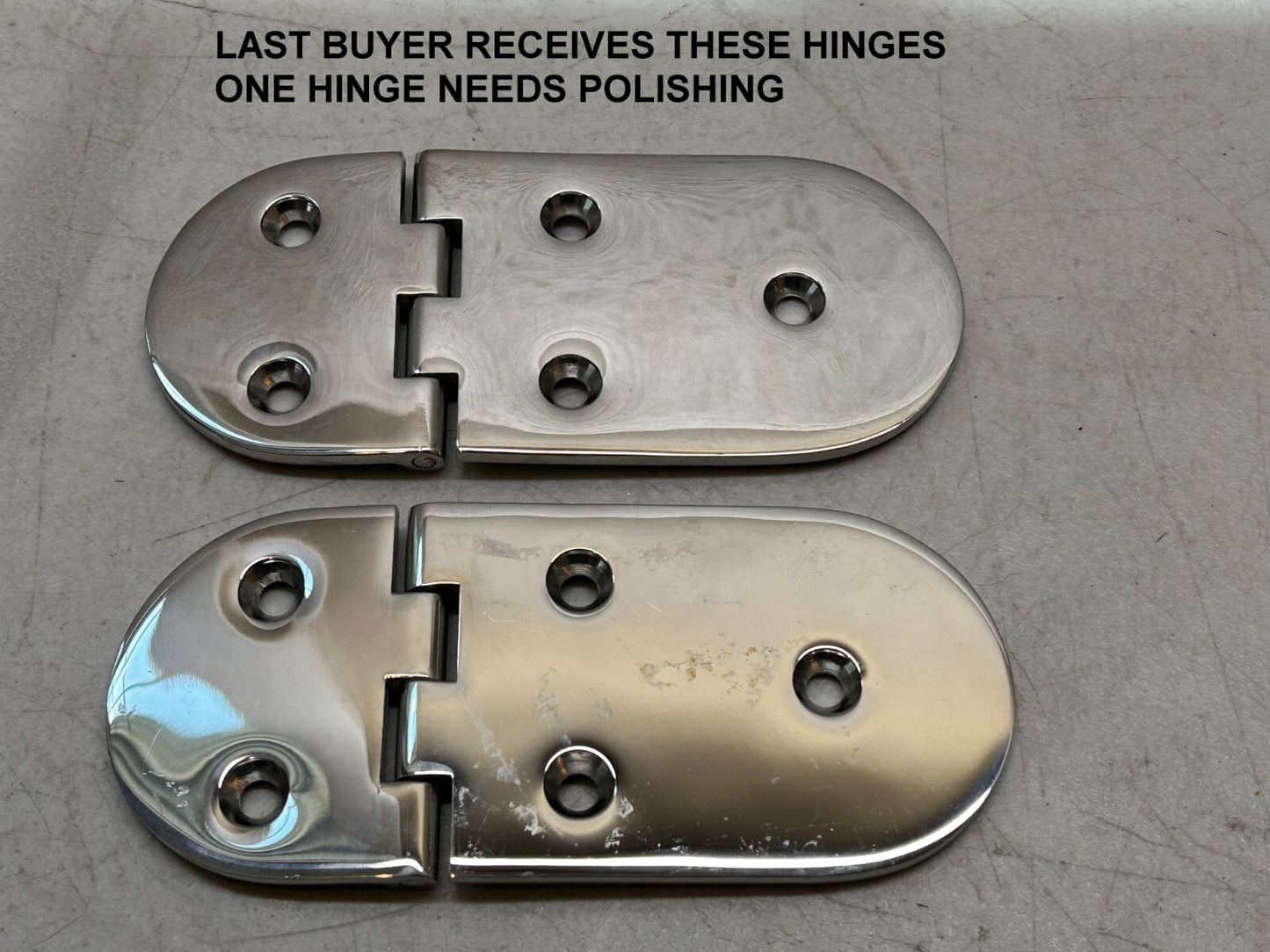 HINGE STAINLESS STEEL 5.75" X 2.5" MARINE BOAT / LOT OF 2 NEW