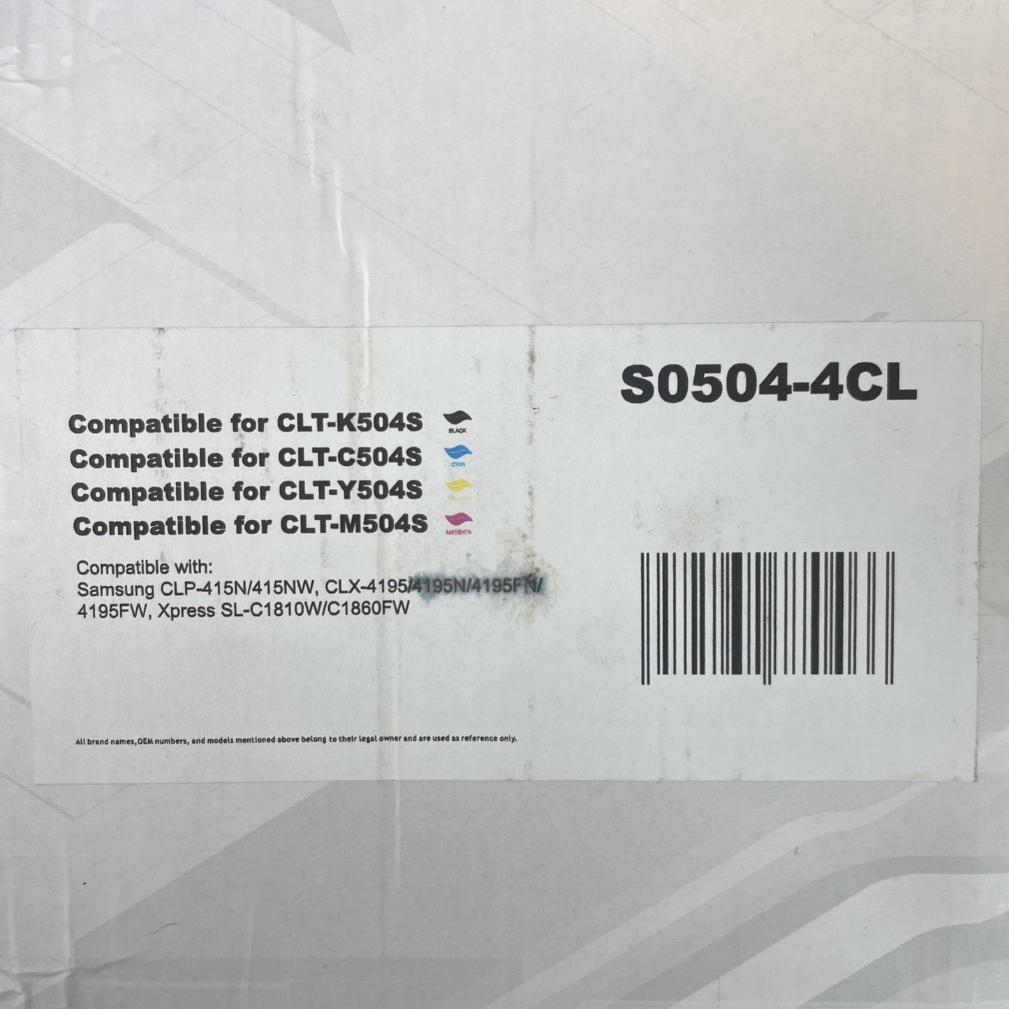 4 Premium Toner Cartridges S0504-4CL 4 Colors