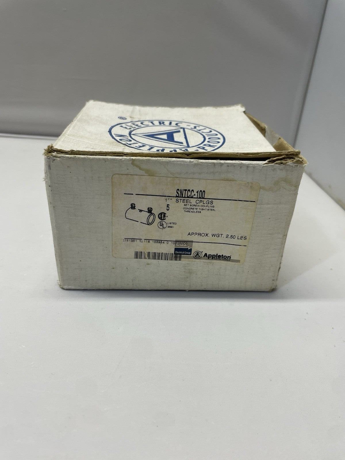 LOT OF 9 APPLETON SNTCC-100, 1" STEEL THREADLESS COUPLING NEW-OPEN BOX
