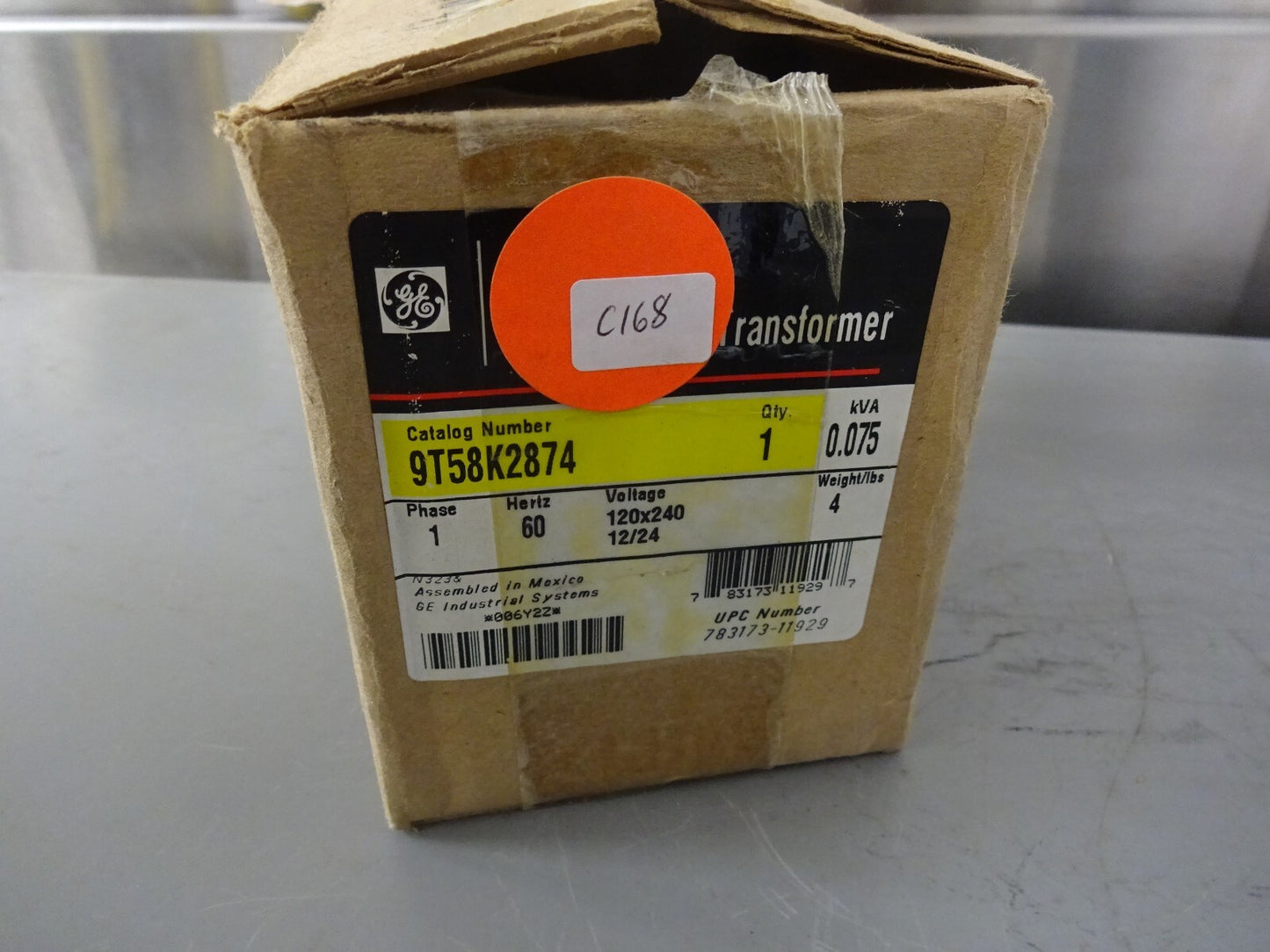 GE 9T58K2874 / CONTROL TRANSFORMER / SINGLE PHASE 60HZ 0.075kVA TYPE IP