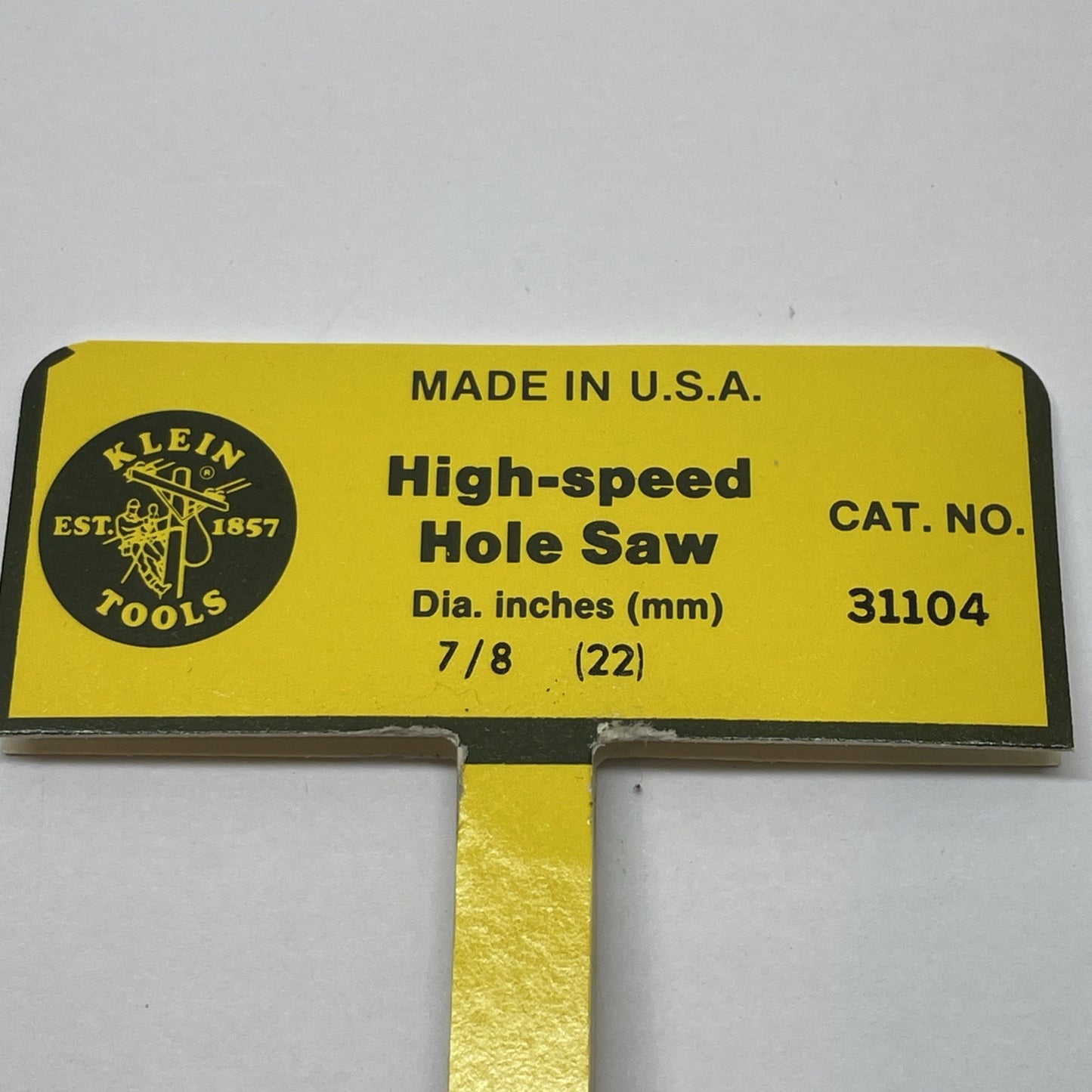 Klein 7/8" 22mm High Speed Hole Saw 3000 RPM Max 31104