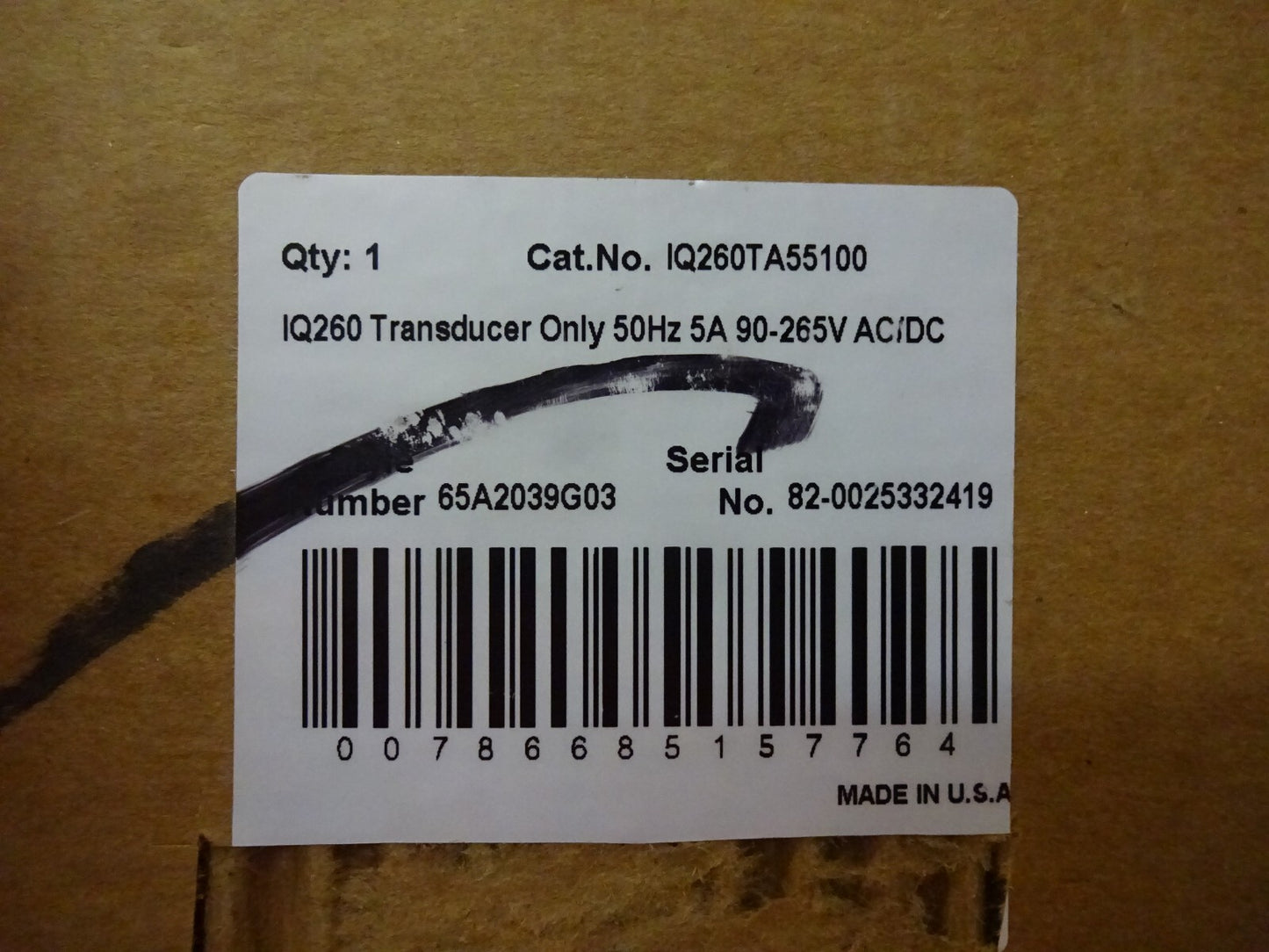 EATON IQ260TA55100 / IQ260 / TRANSDUCER 65A2039G03 / 5A 90-265V AC/DC 50HZ NEW