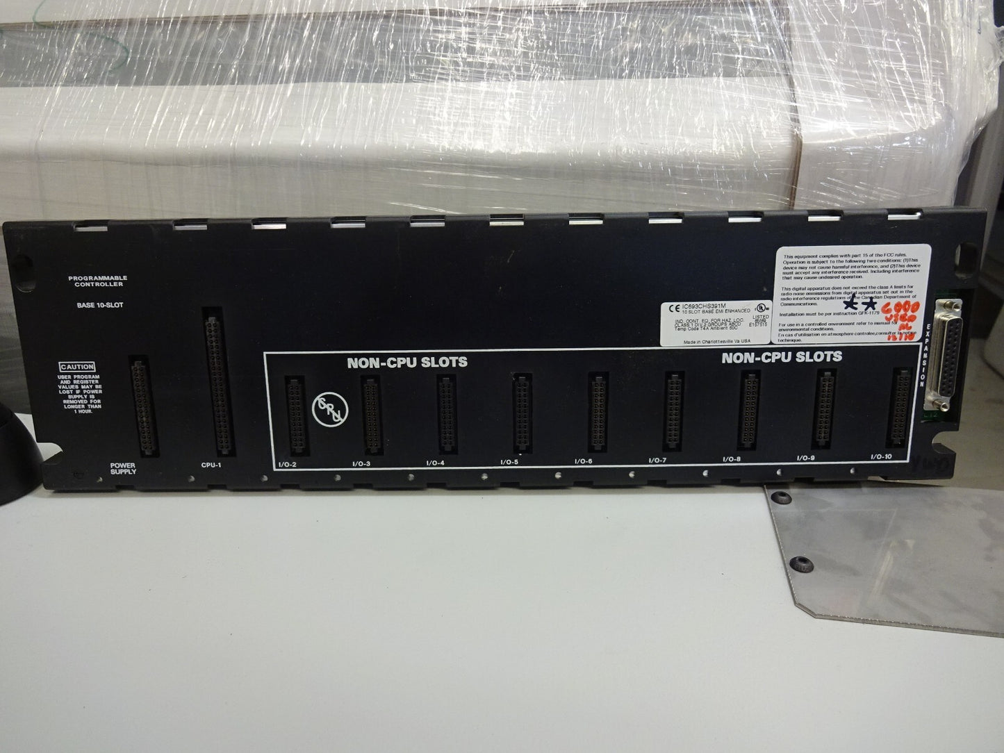 GE FANUC IC693CHS391 / IC693CHS391M 10 SLOT EXPANSION BASE EMI ENHANCED