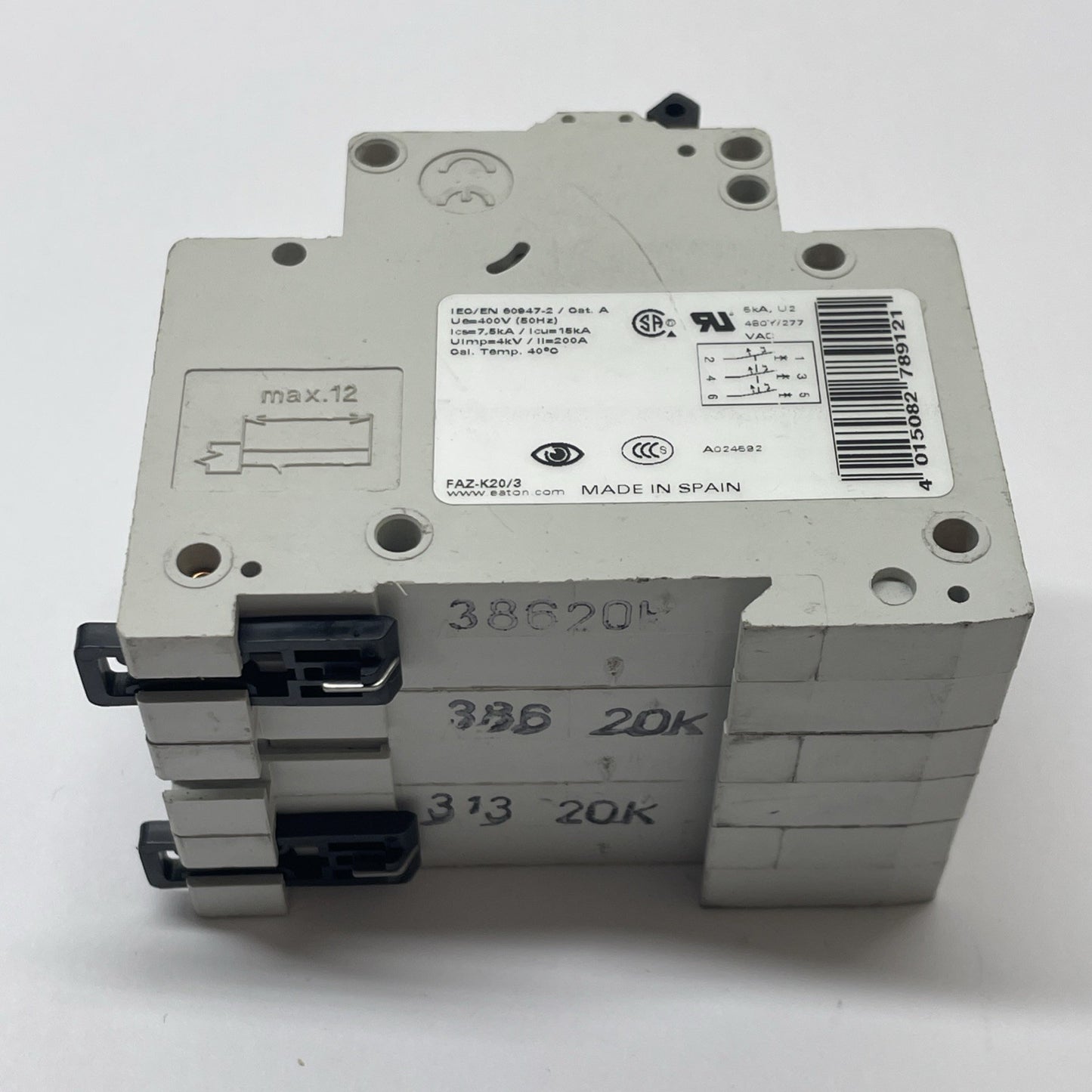 Eaton FAZ-K20/3 20A 3-Pole K-Curve Supplementary Protector