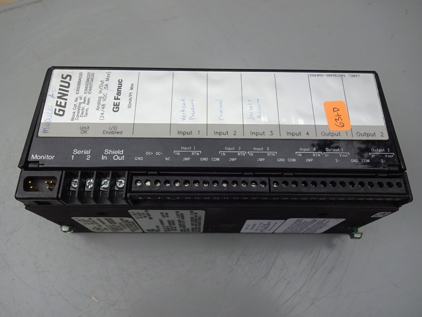 GE GENIUS IC660BBA020 / IC660TSA020 / IC660EBA020D / IC660TSA020C ANALOG MODULE