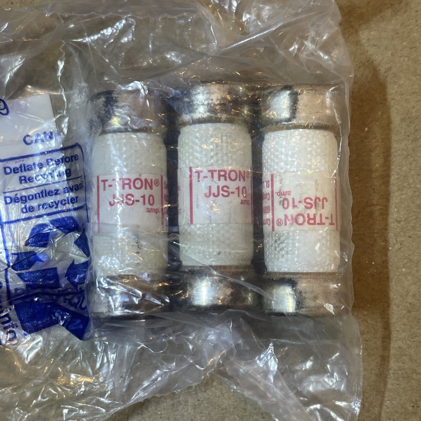 COOPER BUSSMANN JJS-10 CURRENT LIMITING JJS FUSE (LOT OF 3)
