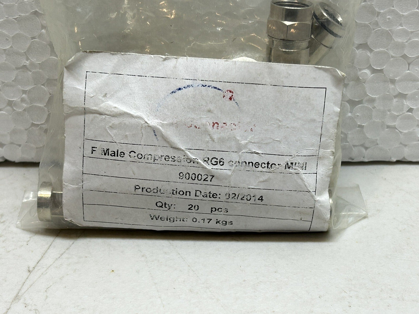 COMPRESSION RG6 CONNECTOR MINI 900027 / F MALE / LOT OF 20 NEW