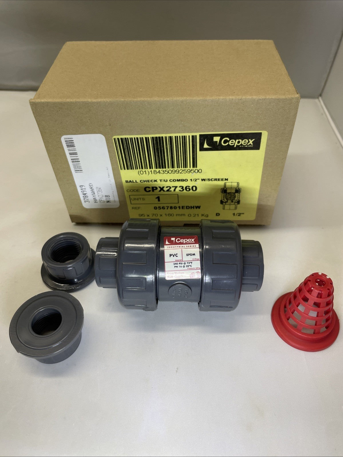 HAYWARD CPX27360 BALL CHECK T/U COMBO 1/2" W/SCREEN (NEW - OPEN BOX)