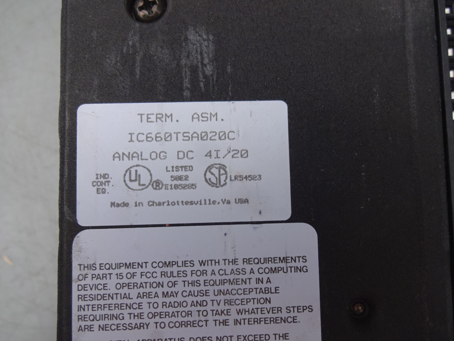 GE GENIUS IC660BBA020 / IC660TSA020 / IC660EBA020D / IC660TSA020C ANALOG MODULE