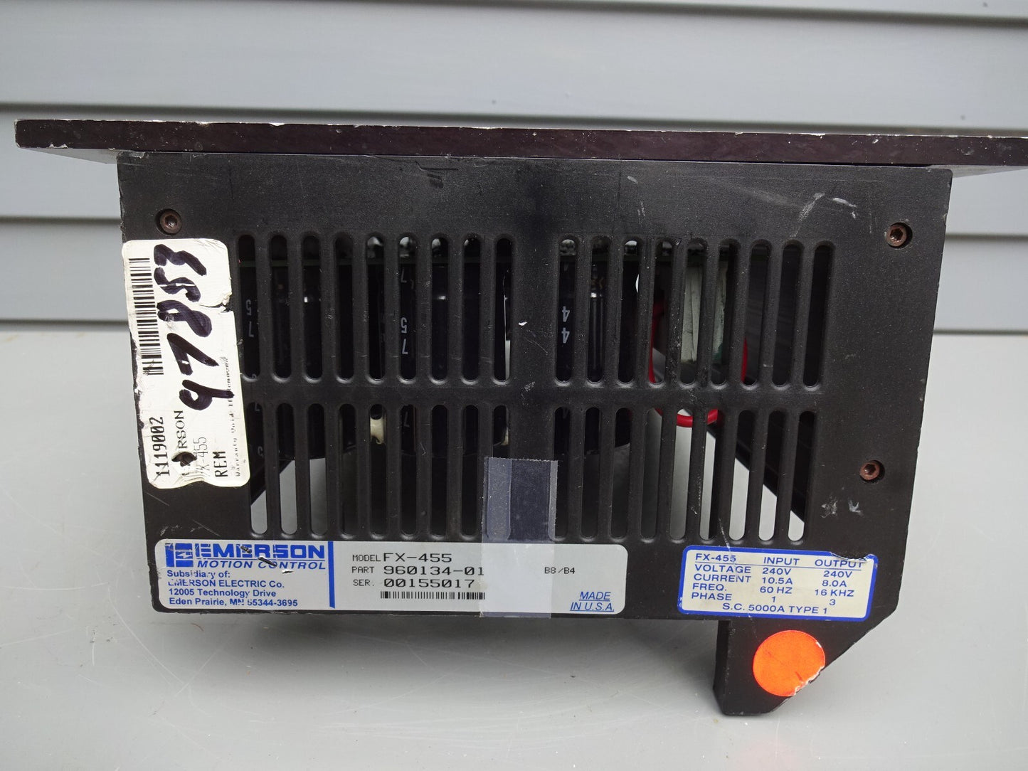 EMERSON FX-455 / 960134-01 / POSITIONING SERVO DRIVE / 200-440VAC / PARTS ONLY