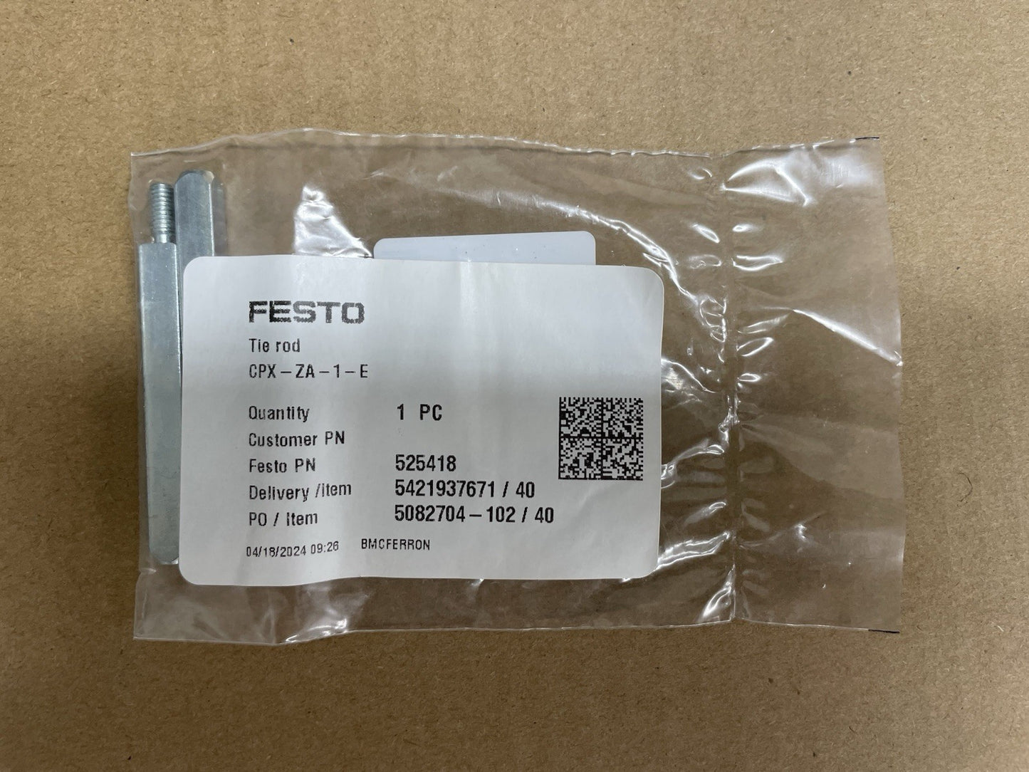 Festo 525418 Tie Rods CPX-ZA-1-E - NEW