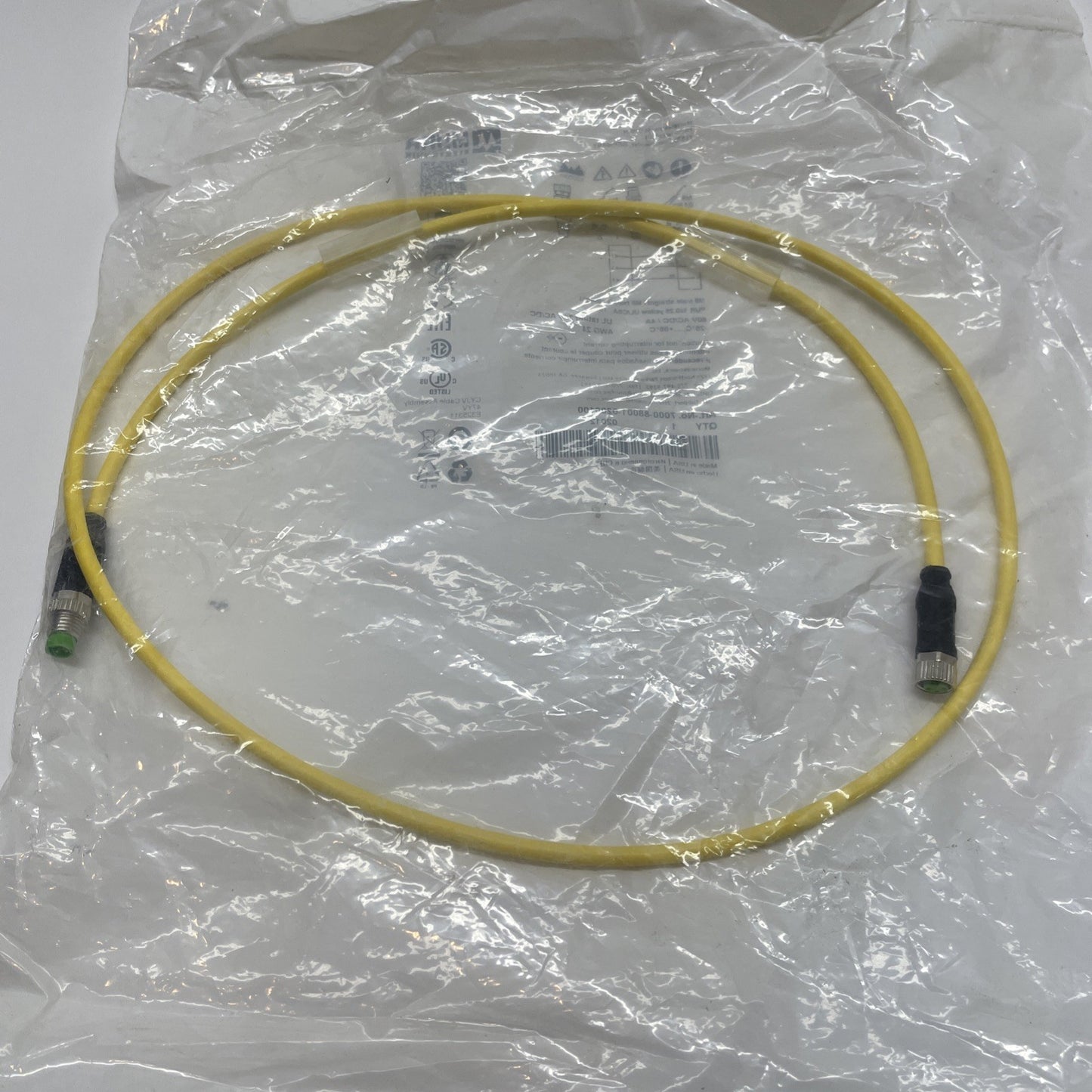 MURR ELEKTRONIK 7000-88001-0200100 M8 Male to M8 Female Straight 3-Pole Cable 1M