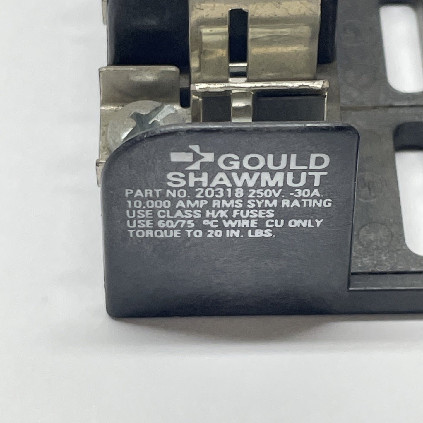 Gould Shawmut 20318 Fuse Block 30 Amp, 250 Volt 3 Pole