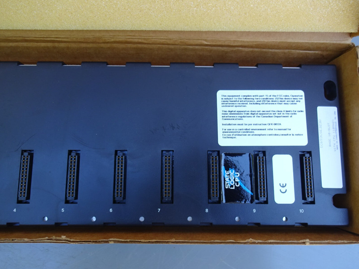 GE FANUC IC693CSE323 / IC693CSE323D 10 SLOT BASE WITH CPU 10MHZ / USED WITH BOX
