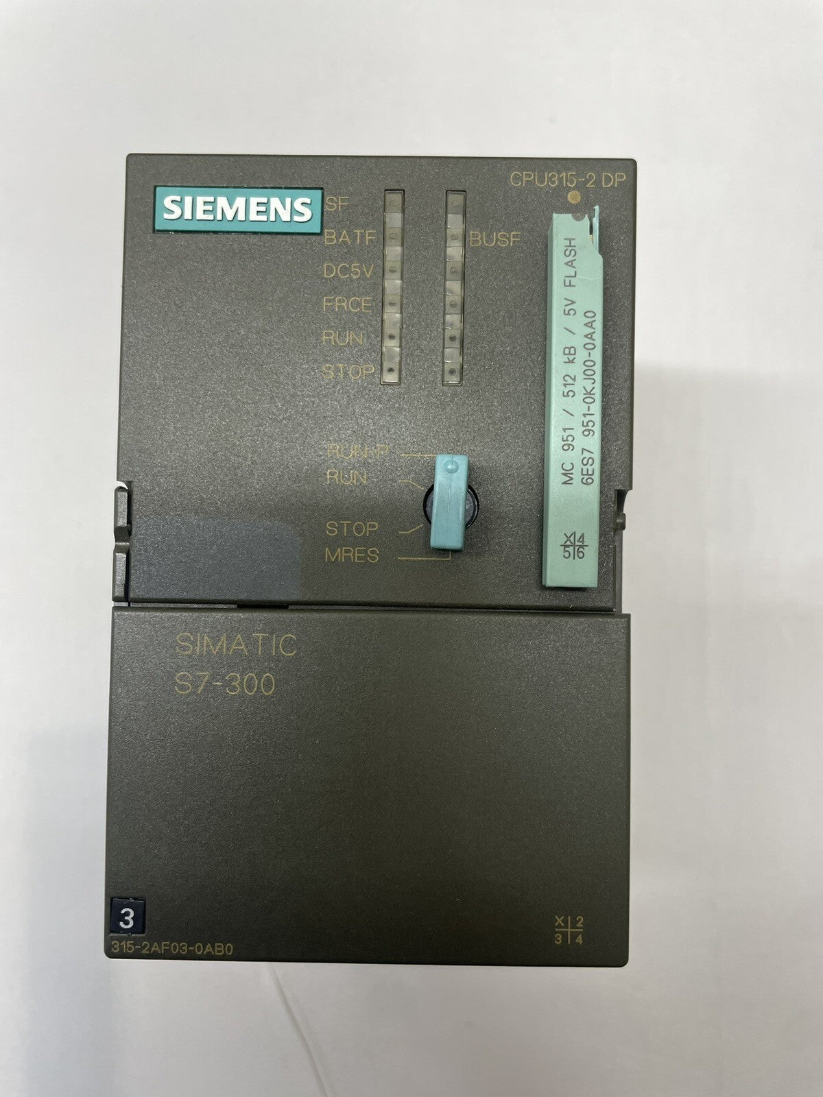 Siemens 6ES7 315-2AF03-0AB0 SIMATIC S7-300 CPU Module. 3C-44