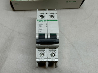 SCHNEIDER ELECTRIC 60163 MULTI 9 C60 240V / 2P 15A CIRCUIT BREAKER / NEW